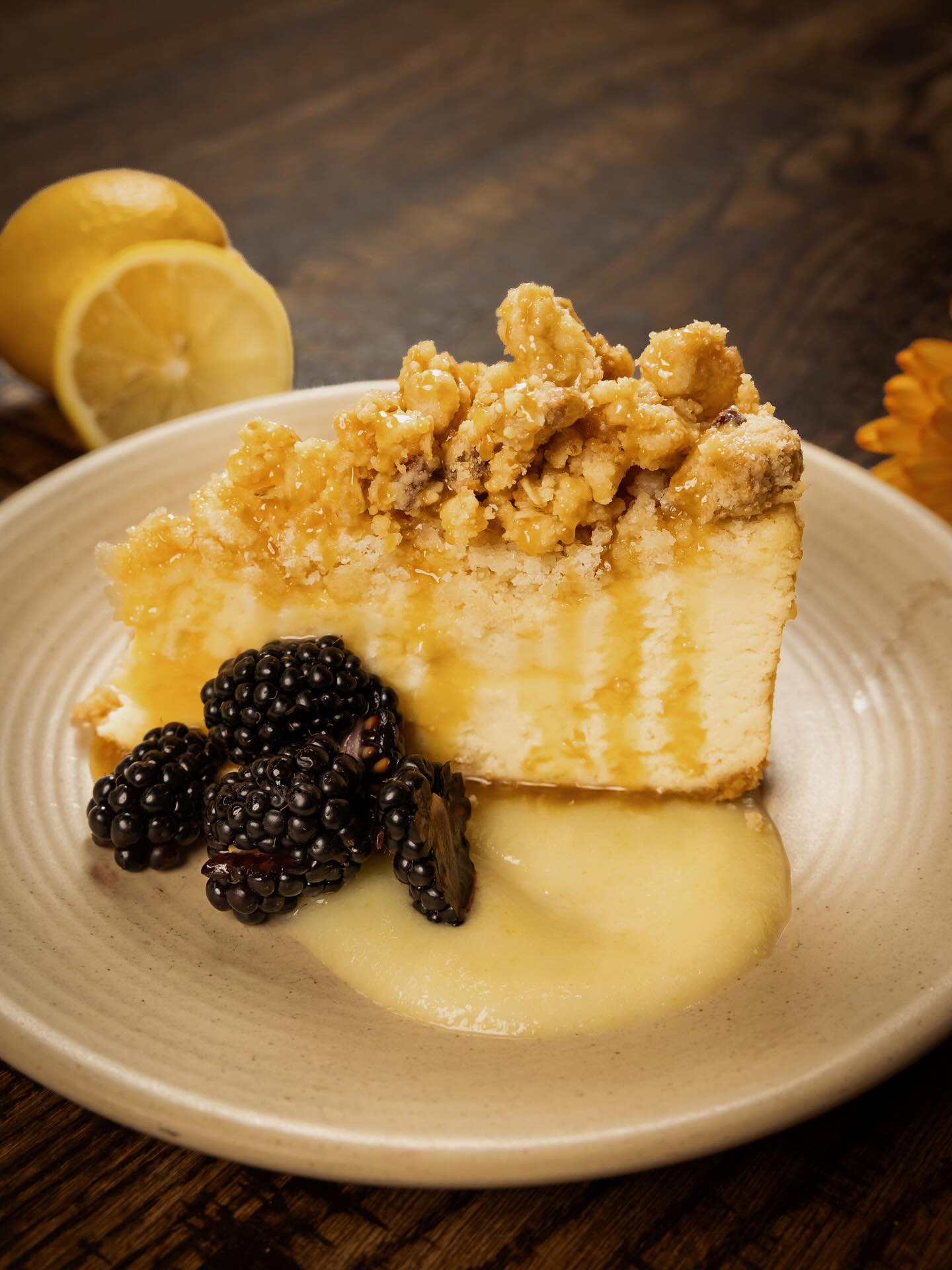 sweet, tangy, and totally dreamy!come try our meyer lemon crumble cheesecake with pecan crumble,....