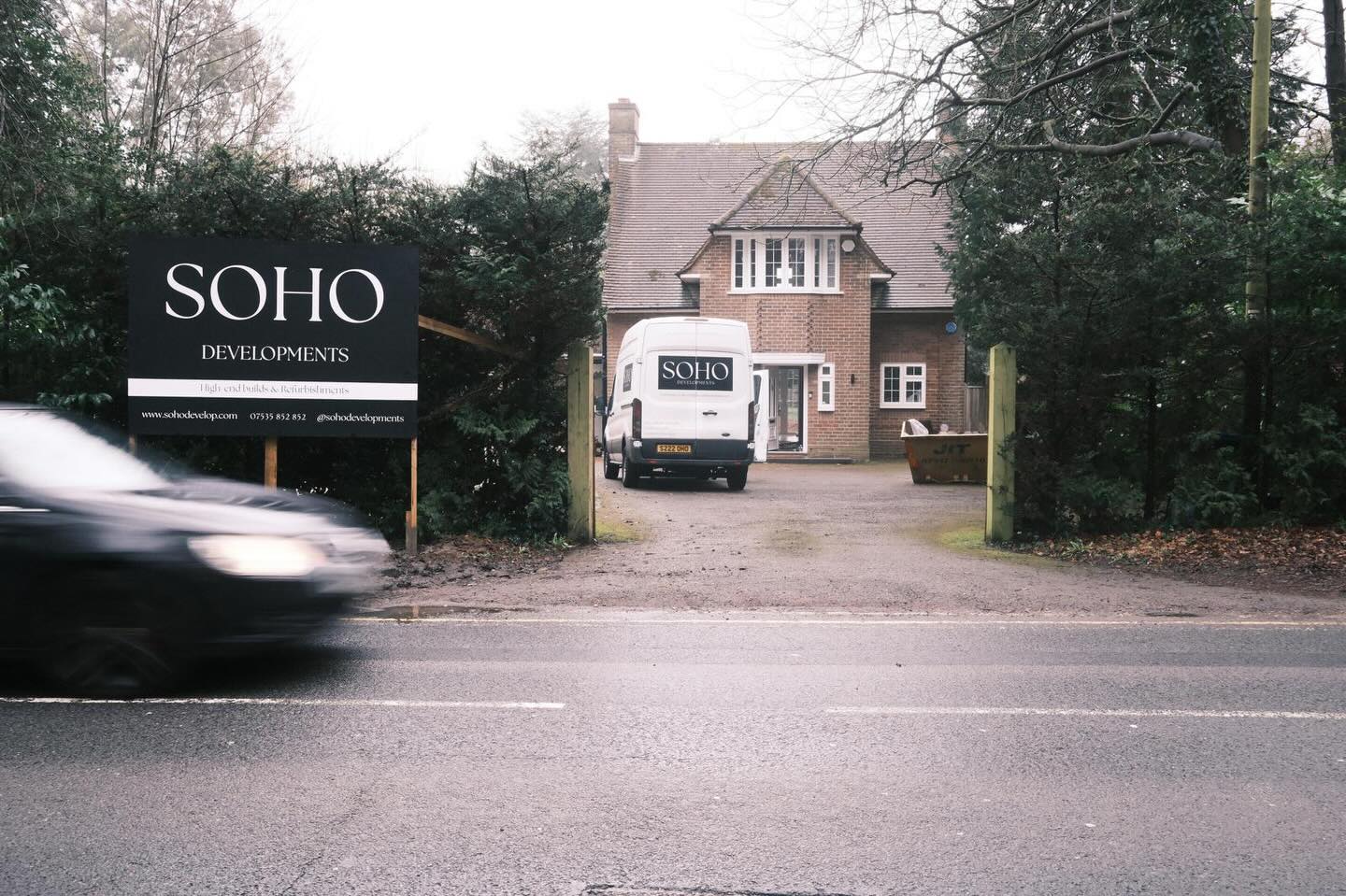 Our name now sits outside our High Wycombe project.
A simple marker of responsibility and confidence - we’re proud to place SOHO on the boundary and let the work speak for itself as the project unfolds.
SOHO Developments | High-end builds & Refurbishments