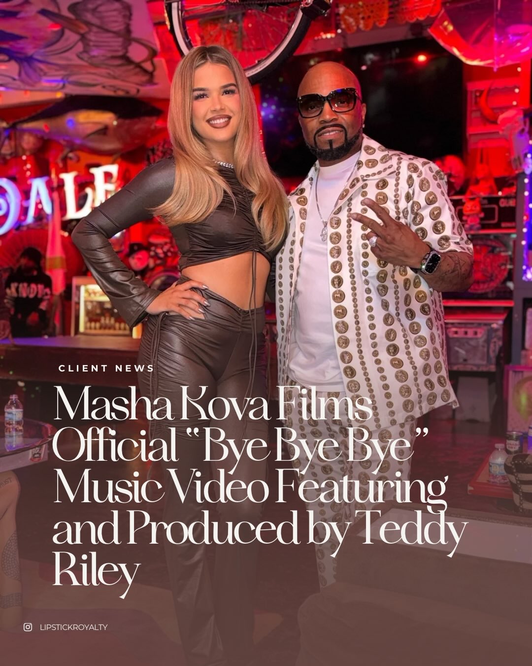 Recording artist @iammashakova has officially wrapped production on the music video for her upcoming single, “Bye Bye Bye,” featuring and produced by legendary hitmaker @teddyriley1.
Slated for release at the end of March, Bye Bye Bye marks a defining moment in Masha Kova’s career - blending next-generation energy with the iconic sound and influence of one of music’s most influential producers.
Read More / Link in bio
#MashaKova #TeddyRiley #RnB #Lipstickroyalty #Music