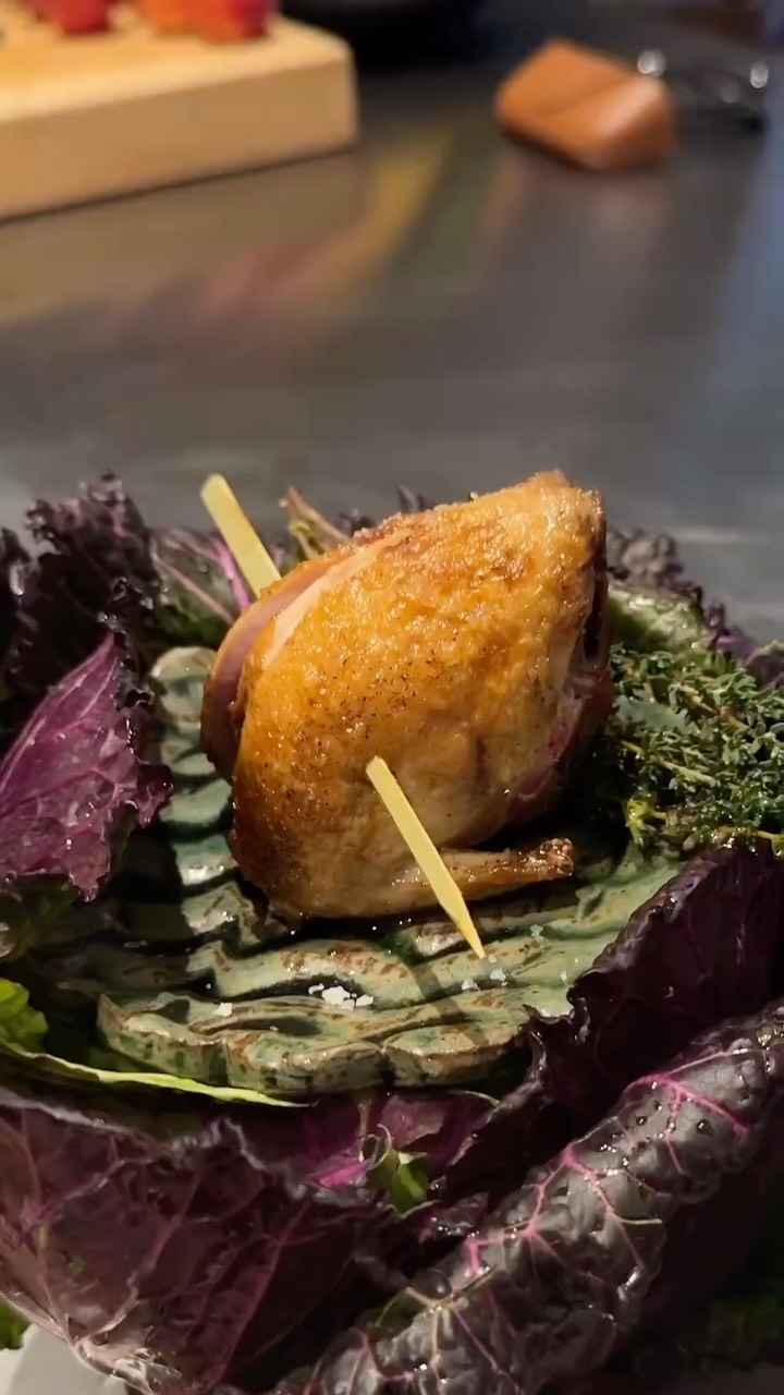 Roasted quail & truffle foie gras sauce! #acesfoodcraft #fitsrovia