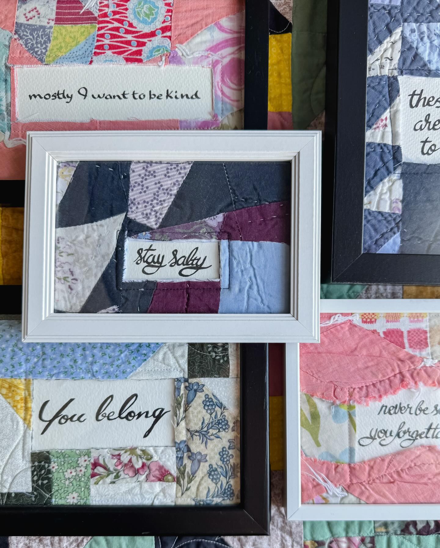 🖋️ More framed art just landed on the site!
.
.
#vintageflatlayfriday0826 #handmade #artisresistance #kindness #smallbatch