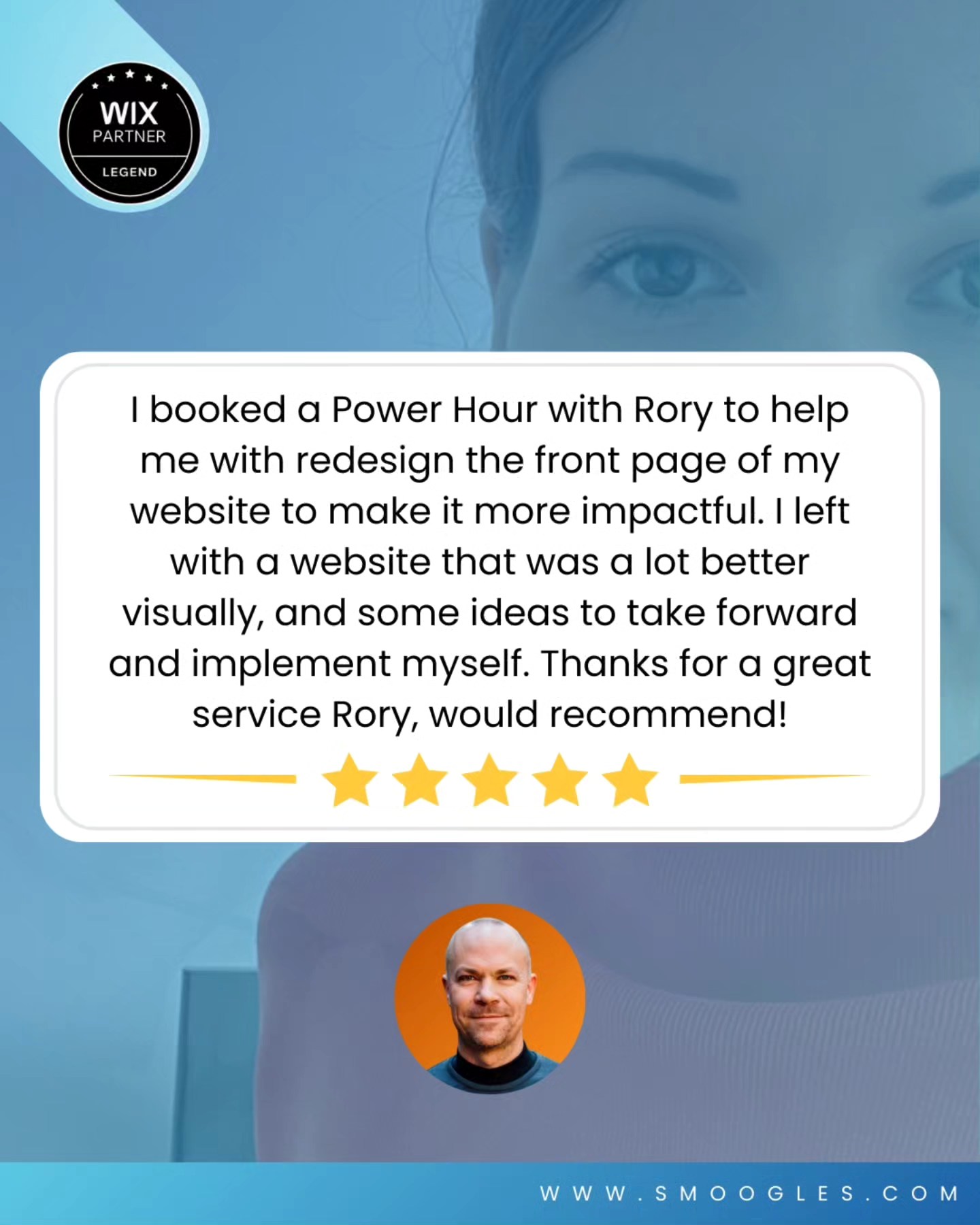 "I booked a Power Hour with Rory to help me with redesign the front page of my website to make it more impactful. I left with a website that was a lot better visually, and some ideas to take forward and implement myself. Thanks for a great service Rory, would recommend!"
Kristina Bessey from Midsomer HR wanted to improve her homepage layout and messaging with stronger calls to action.
Book a Power Hour today 💪 ⏳
It's more live than live TV!