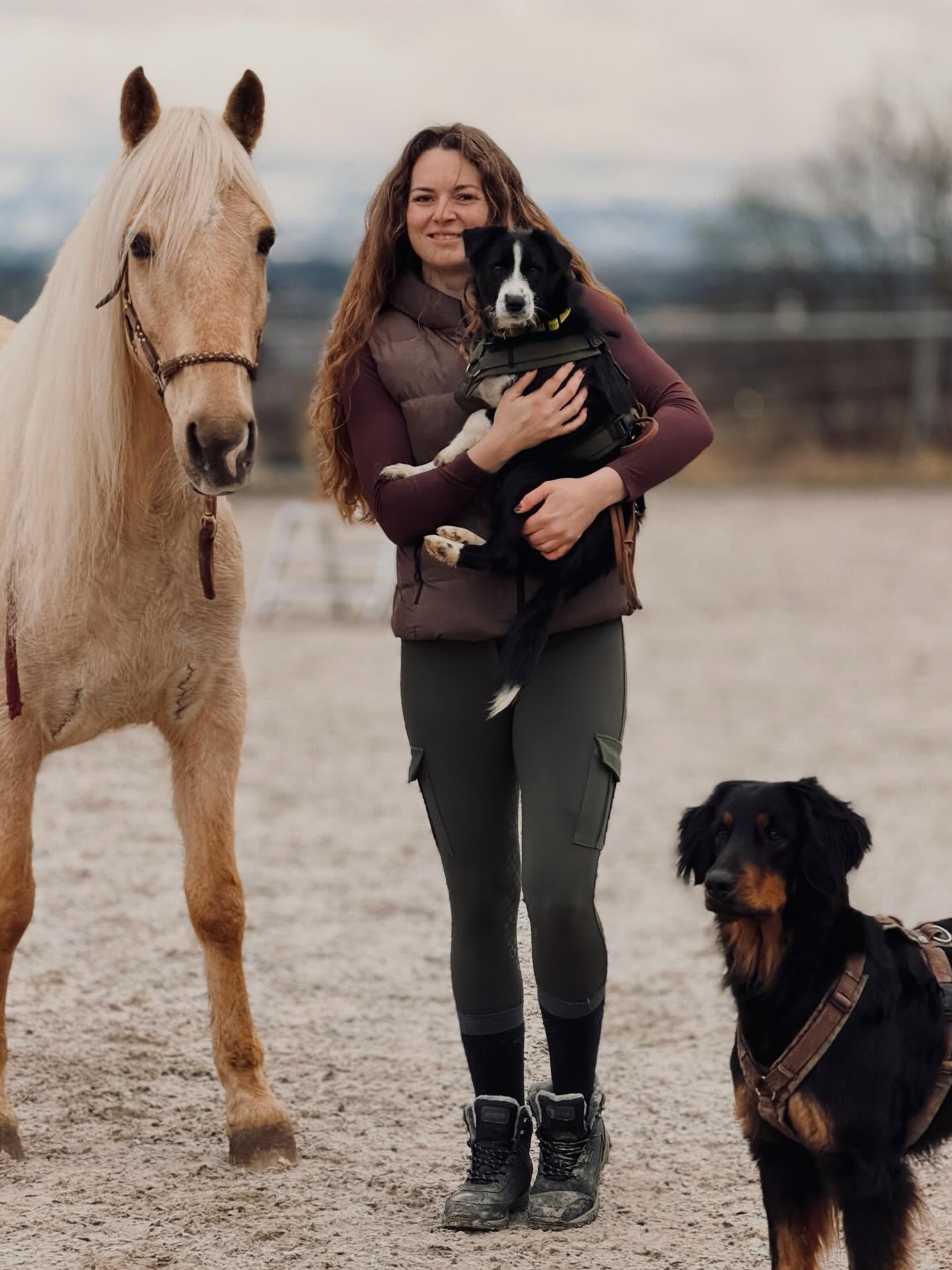 Ihr seid alle ein Teil von mir 🥹🖤🤍🤎💛
•
Happy hat heute Sui kennengelernt und wahrscheinlich zum ersten Mal Pferde gesehen! Sie war so Mega cool dabei und hatte eigentlich kein Interesse an den großen Vierbeinern! Spannender war es mit allen Menschen zu schmusen und mit den Hofhunden zu spielen. 😄
•
Sie was ganz toll heute und hat für ihren ersten Tag bei mir recht viel erlebt! Dafür ging heute kein Geschäft ins Haus und wir hatten viel Zeit zum kuscheln. 😇🥰
•
Sui hab ich am Platz bisschen durch die Gegend geführt und happy hat ihren Job als zukünftigen Stallhund mit Bravour gemeistert. 😎🥳
•
Morgen früh muss sie leider nochmal in Narkose gelegt werden und wir schauen genau nach was bei ihr kaputt ist… ich berichte euch natürlich direkt was die Diagnose und Prognose sein wird. 🙏🏻🫶🏼