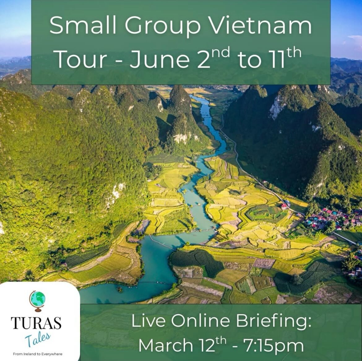 Join a live online briefing for our June 2026 Northern Vietnam Small Group Tour.
📅 Tour dates: June 2nd – 11th
📅 Online Briefing: March 12th, 7:15pm
👥 Max 8 travellers (first-come, first-served)
💶 From €1,385 / £1,200 (land-only)
During this 1-hour session, we’ll walk through:
• The full itinerary
• Accommodation & transport
• What’s included
• Deposits & payments
• Live Q&A
If you’re seriously considering joining a small group in June, register for the March 12th online session on our website.