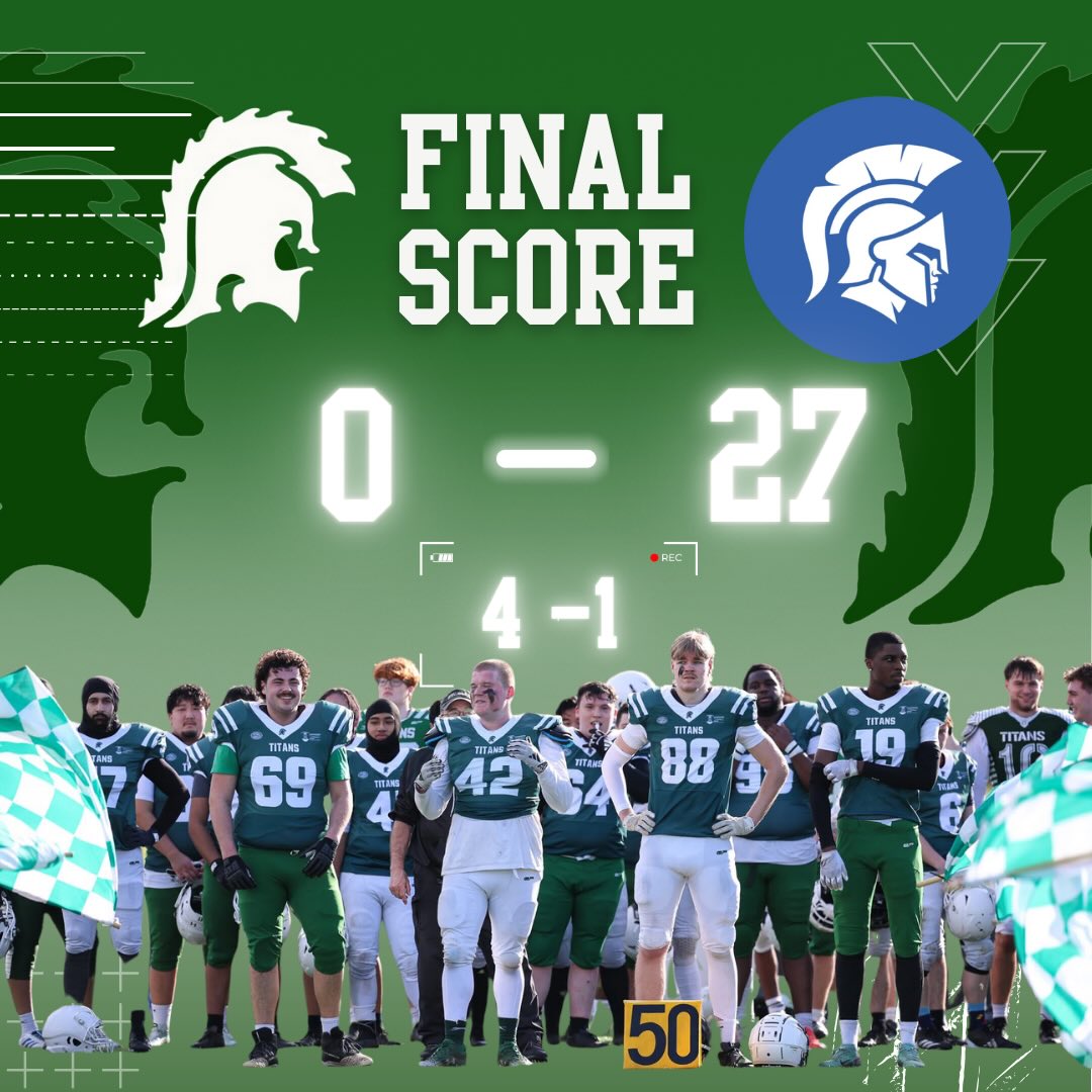 📣SCORE ANNOUNCEMENT📣
Not the result we wanted, well done to the @uoggladiators for their performance today. We move on to the playoffs, more to come from us! 🤍💚
@finetimephotography
@coyoteuglyswansea
@cattle_and_co
#americanfootball#swanseauniversity#titans