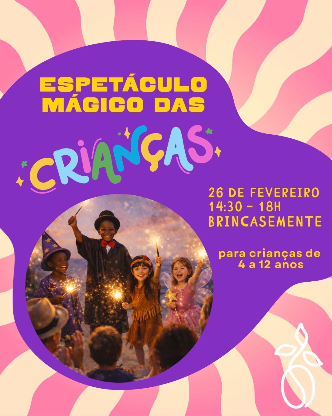 ✨ ESPETÁCULO MÁGICO DAS CRIANÇAS ✨
Vamos viver uma tarde muito especial no Brincasemente: um espetáculo mágico criado pelas crianças, com direção e condução da artista Berivan Kaya.
Berivan é artista germano-curda — atriz de cinema e teatro, cantora, diretora e autora — e criadora do seu próprio teatro infantil na Alemanha, onde atua junto com um pianista.
🌈 As crianças serão as protagonistas: vão imaginar, ensaiar, criar cenas e, no final do dia, apresentar para mães, pais e convidados.
🕒 Programação:
14:30 — chegada
15:00 às 17:30 — ensaio e criação
17:30 — lanchinho
18:00 — apresentação (aberta aos convidados)
💛 Queremos que todas as crianças possam participar, independente de dinheiro. Por isso oferecemos valores de troca e outras formas de contribuição. Entre em contato para alinharmos com carinho e simplicidade.
📲 (73) 99817-2088