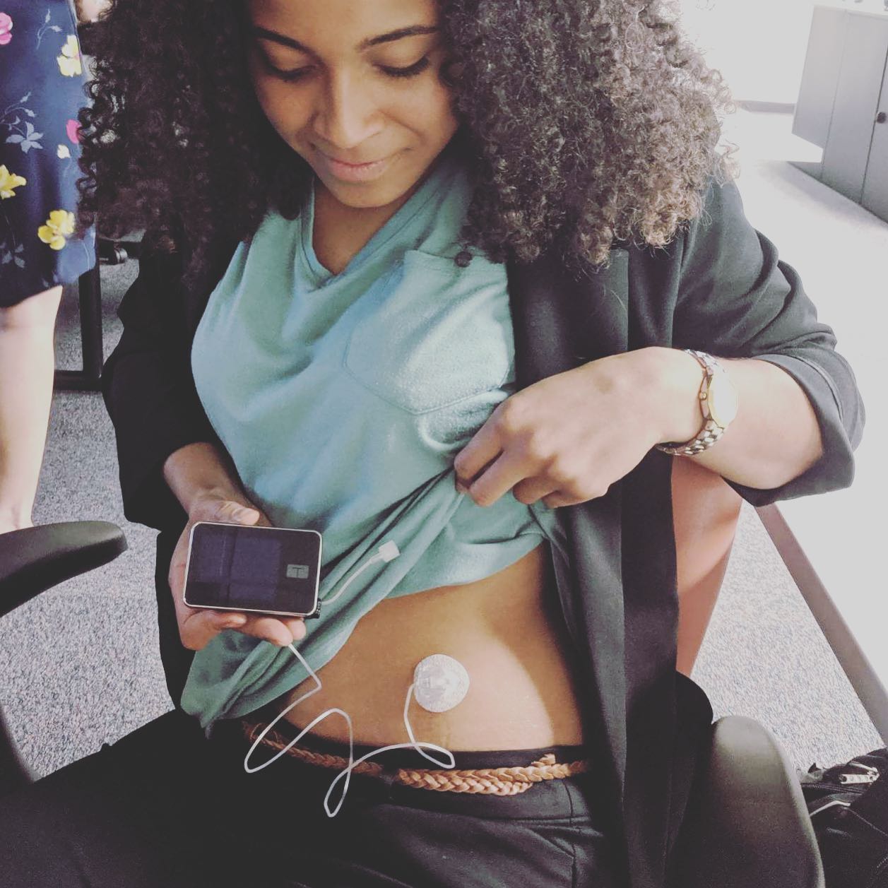 The hands-on portion of this week’s diabetes seminar. What better way to learn about insulin pump therapy than to wear one?? #dieteticintern #diabeteseducation