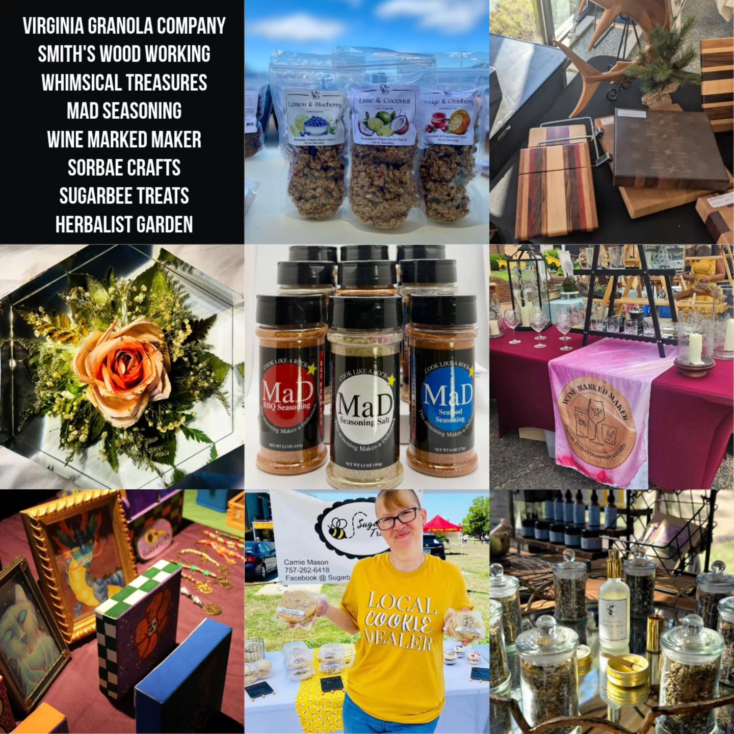 The vendors really help make Hunger Bash a success.
Go check out their pages, give them a follow, show some love.
Here we go!
@virginiagranolacompany
@smithsww
@whimsicaltreasuresllc
@mad_seasoning
@winemarkedmaker
@sorbaecrafts
@sugarbee_treats_by_camie
@theherbalistsgardenllc
And the wonderful list of local vendors continues.
Sunday, March 1st, 12-4pm at @oozlefinchbeers
81 Patch Road, Fort Monroe, VA 23651
@claus_cares will be collecting donations for humans and for the pets.
#HungerBashIV #oozlefinchbeers #ClausCares