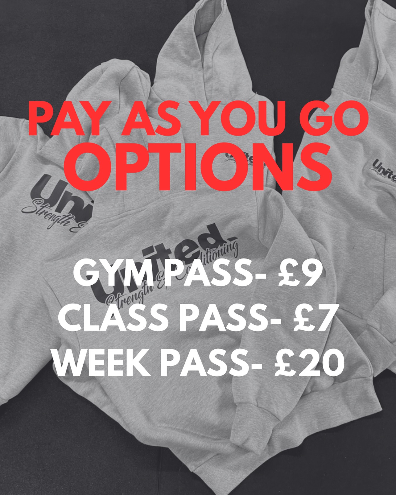 💰Pay As You Go Options 💰
To purchase any of the pay as you go options, simply head down to reception 🤗
#unitedgym #gym #gymlife