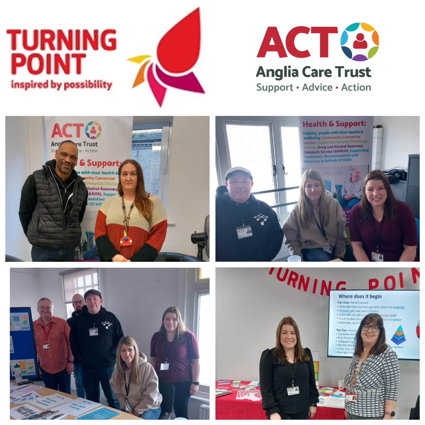 We have had a productive few days at Turning Points’ Professional Days in Ipswich, Lowestoft and Bury St Edmunds – A triple dose of learning, connection and fresh perspectives from agencies that support those impacted by substance abuse/misuse.
We were able to share ideas, strengthen relationships and collaborate towards the work that matters most – helping our service users.
For more information on the service offered, have a look at our website:
angliacaretrust.org.uk/drug-and-alcohol-recovery
#TurningPoint #SuffolkDrugandAlcoholService #AlcoholRecovery #DrugRecovery