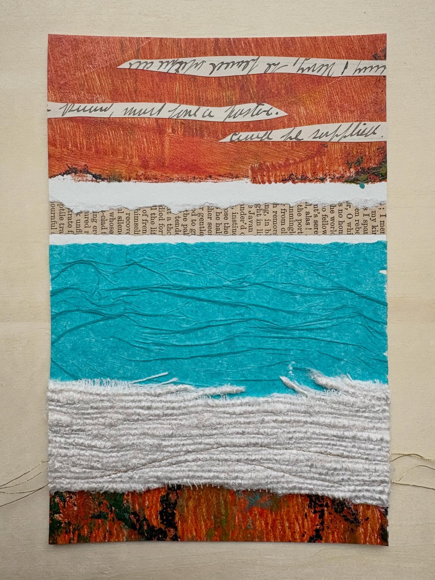 Family Landscape day 20 @februllage 6x4” mixed media collage on paper #februllage #dailycollage #collageart #collage #jengatz