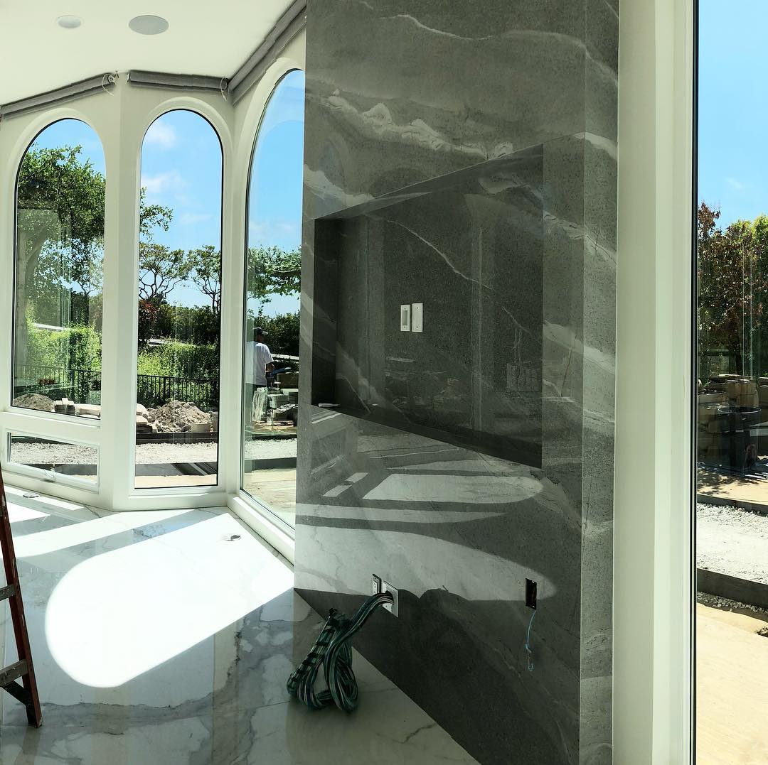 It will be a lucky flat screen TV...#entertainmentcenter #flatscreen #newportbeachhomes #progress