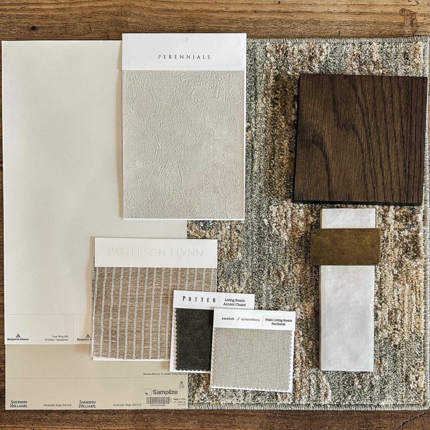 Layering warmth and texture for the Green Lane living room. Balancing wood tones, natural fibers, and subtle contrast to create depth.