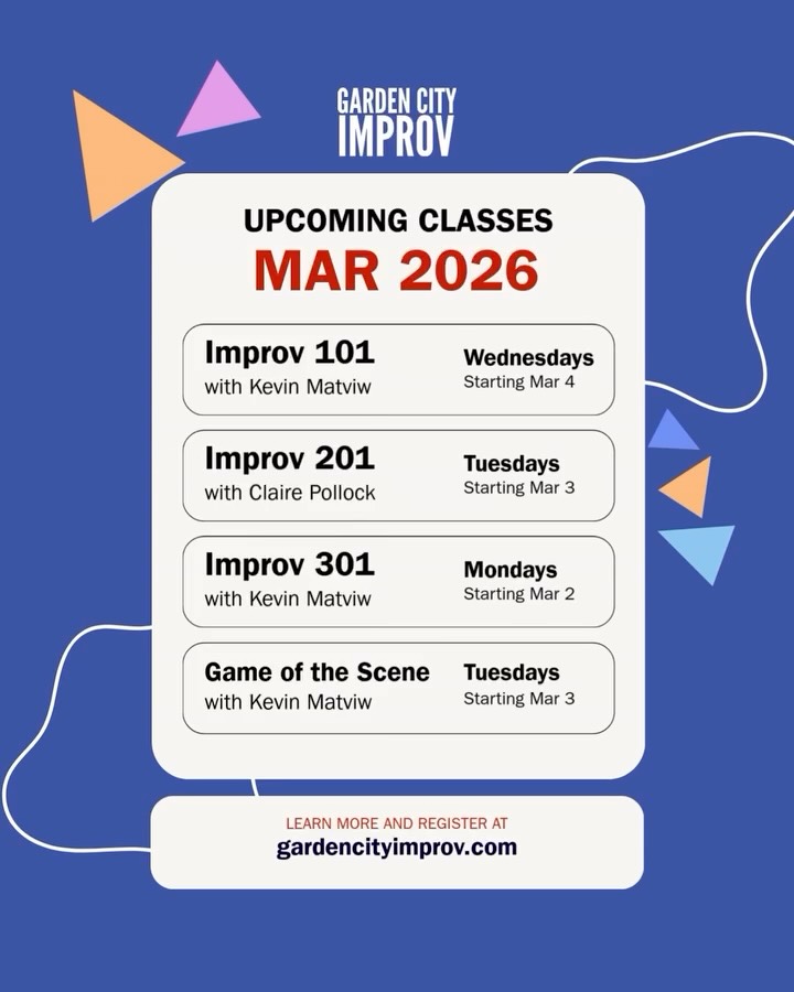 New to improv? There’s a spot for you. Ready to level up? We’ve got that too.
March improv classes are here! 🎭 Have fun, meet new people, build your skills and confidence with Garden City Improv!
Classes start next week at @theatreskam — grab your spot before they’re gone! Link in bio.
#yyjimprov #yyjcomedy #victoriabc #gardencityimprov #improv101
@chek_aroundtown @johnnynovak @lamppostvictoria @yyjdateideas @missritastclaire @kevin.matviw