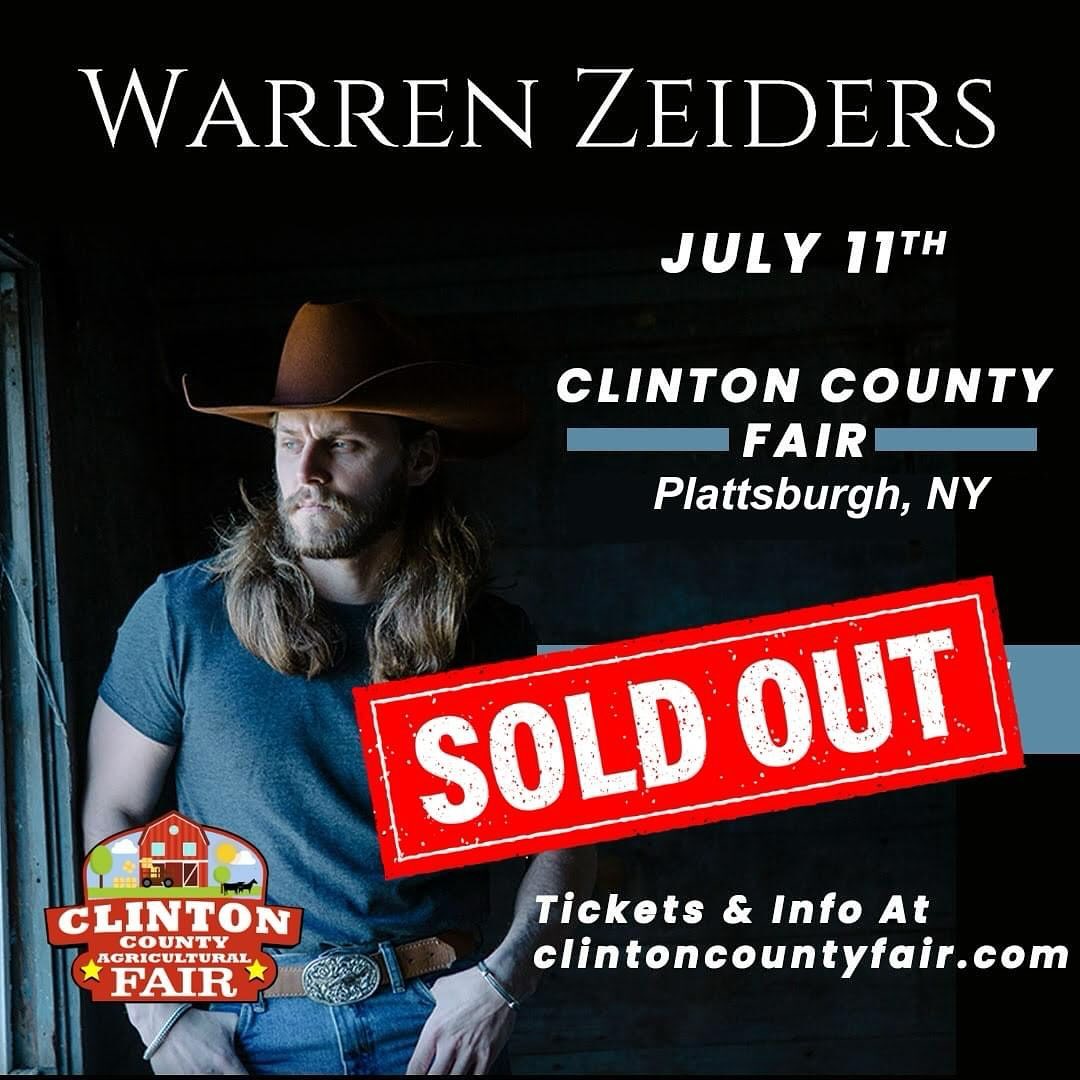 Thursday nights show with Warren Zeiders is SOLD OUT!