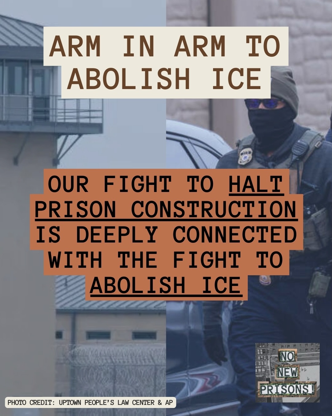 As sentencing reforms, including marijuana legalization, lower prison populations across the country, for-profit prisons, and greedy state agencies are working to fill their revenue gaps. They see immigration detention as a new ‘market.’
Blocking prison rebuilds and fighting for the demolition of emptying prisons will prevent ICE from repurposing old prison buildings as detention centers. Our struggles are interconnected. FUCK ICE. NO NEW PRISONS. Illinois passed $900 million to build a new prison - today’s crumbling prison will become tomorrow’s ICE detention centers if we don’t act together!
Read the slides for more information on our interconnected struggle, and share this post! The image descriptions can be found in the comment section. Thank you to @nonewprisons.il for creating this post!