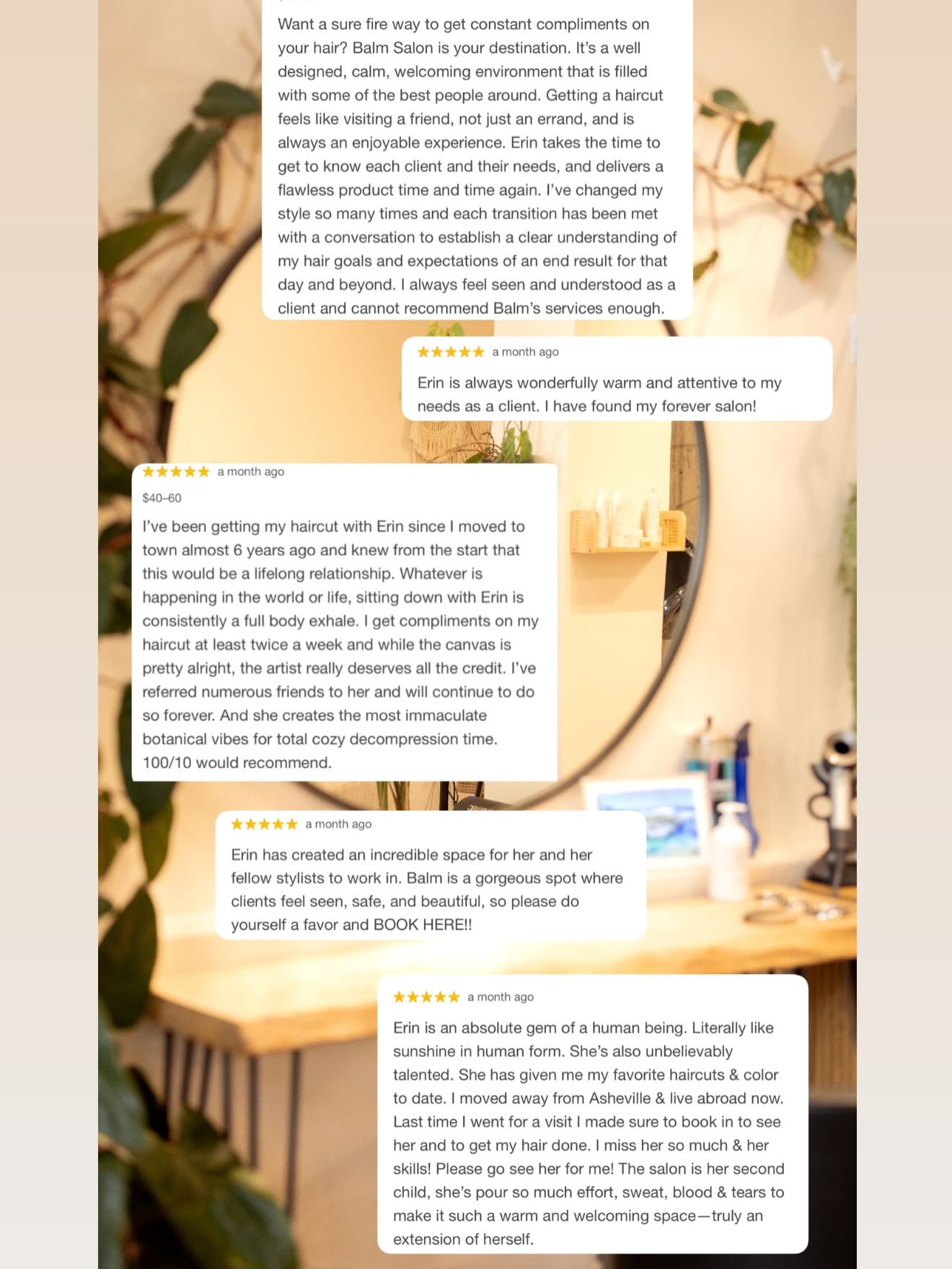 Such stunning reviews of our stylist and owner Erin! 🤩✨
#avl #828isgreat #balmsalon #riverartsdistrict #behindthechair