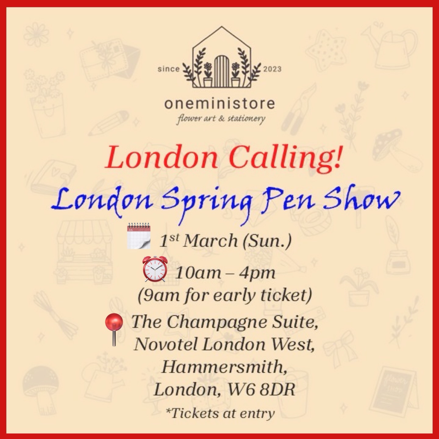 🎏 𝐋𝐨𝐧𝐝𝐨𝐧 𝐒𝐩𝐫𝐢𝐧𝐠 𝐏𝐞𝐧 𝐒𝐡𝐨𝐰 𝟏/𝟑/𝟐𝟎𝟐𝟔
9 days to go! 🥳
For customers based in London who have visited our stall or shopped with us online before, it is time to meet this coming Sunday.
We are always excited to join the London Pen Show every half year, and we have seen it grow more popular and busier each time. This time, in addition to new stock from Japan including fountain pen friendly notebooks, memo pads, stickers and stamps, we will also be preparing special offers on selected items exclusively for the show. We hope to bring a few lovely surprises for everyone.
Last but not least, our stamp rally will be ready again at the show. A specially designed stamp featuring a fountain pen and ink, with space for you to write the date and event name 🖋️🗓️ It will make your Pen Show journey even more meaningful and memorable 💛
Do not forget to bring your planner or journal with you. You can also pick up a Miffy or Moomin stamp book from our store and begin your stamp rally journey.
Can’t wait to see you in London soon🥰
*If there is anything you would like us to reserve for you to collect at the show, please feel free to DM us for details.
@ukpenshows
#oneministore #stationeryshopinuk #LondonPenShow #fountainpen #stationery