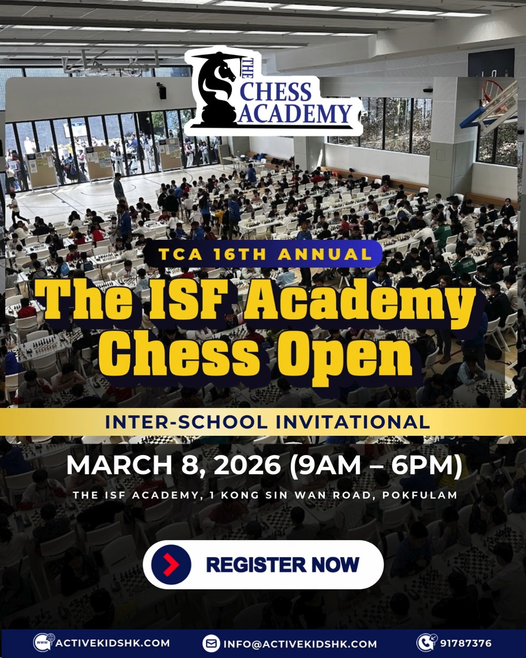 ♟️The Stage is Set. Are You Ready? 🏆
With the March 6 registration deadline approaching, we are seeing a massive surge in entries for the TCA 16th Annual – The ISF Academy Chess Open.
Whether you are a seasoned tournament player or looking to make your competitive debut, this is the event where the region's top talent meets.
Don’t wait until the last moment to secure your spot!
➡️ Link in bio!