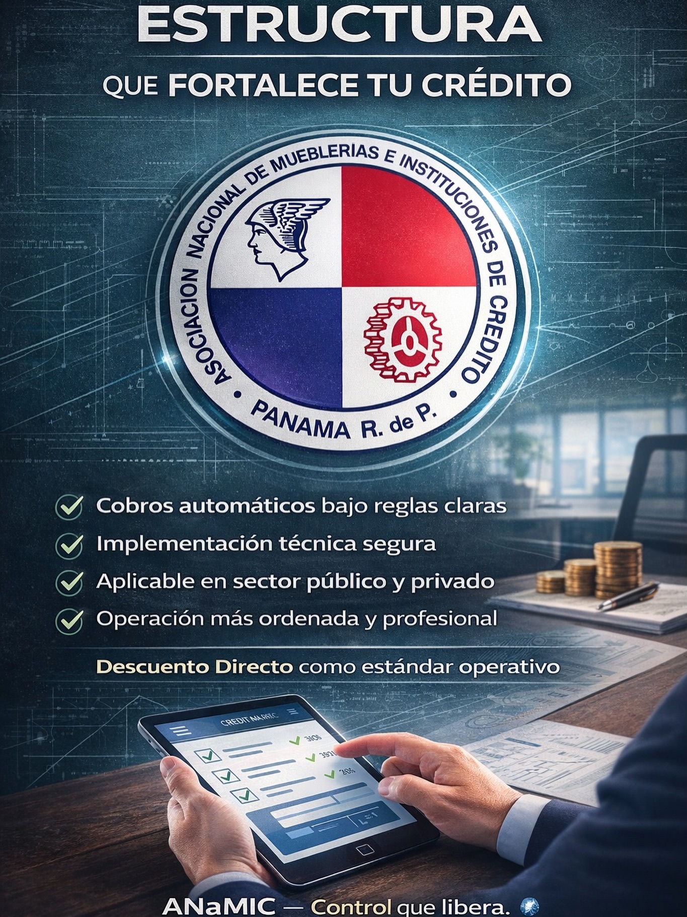 Cuando el cobro depende del “recordatorio”, el riesgo sube.
Cuando el cobro es automático, la operación respira.
ANaMIC te ayuda a reducir fricción administrativa con Descuento Directo: pagos previsibles, registro claro y menos tiempo perdido en seguimiento.
Incluye:
• Estándar operativo simple
• Implementación segura
• Funciona en sector público y privado
Lo que cambia:
✓ Menos papeleo
✓ Menos atrasos por gestión manual
✓ Más confianza operativa y mejor reputación crediticia
Escríbenos
Visítanos 🌐 ANaMIC.org
#ANaMIC #DescuentoDirecto #Panamá #GestiónFinanciera #Cobros Crédito