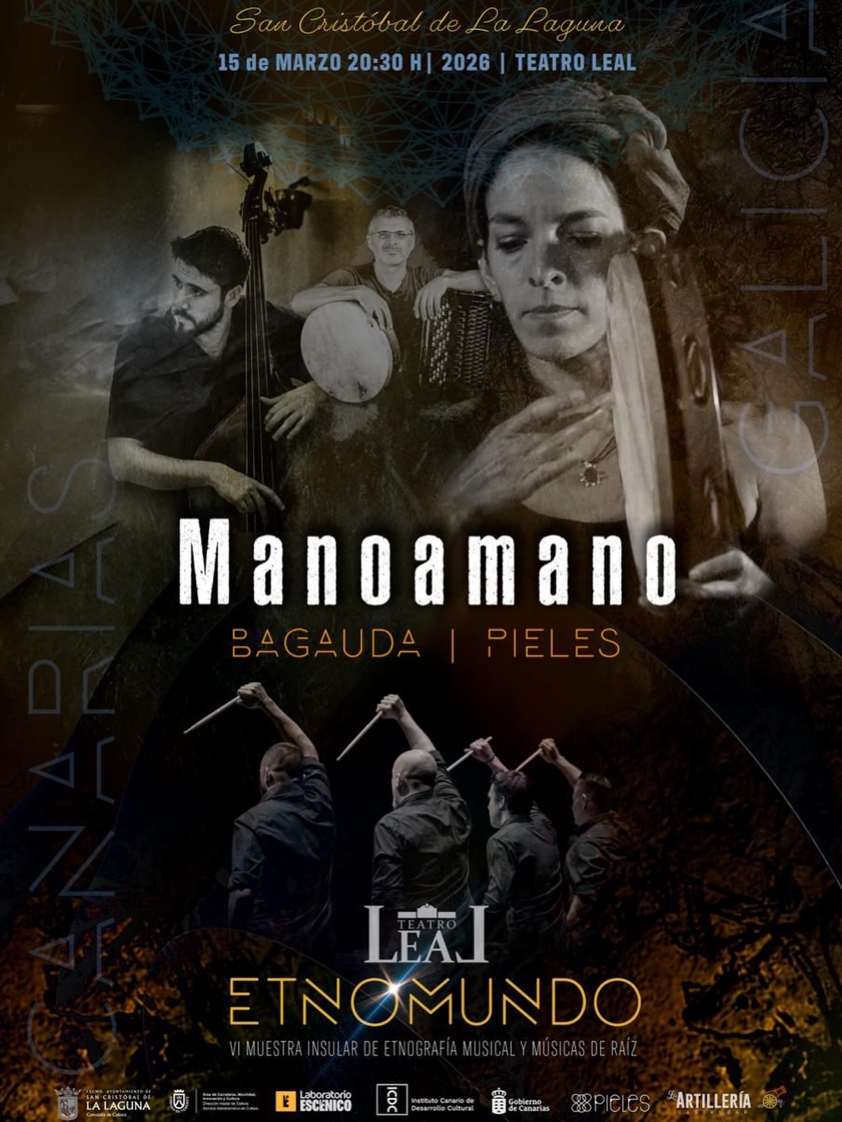 «MANOAMANO» 🎶
¡Ya están a la venta las entradas para nuestro próximo concierto, «MANOAMANO»!🤩
Un espectáculo que reúne a la Compañía Pieles y el grupo Bagauda en un concierto donde las músicas de raíz dialogan , uniendo tradición, percusión y voces 😍
Te esperamos el domingo 15 de marzo, a las 20:30 horas, en el emblemático @teatroleallalaguna para vivir una noche mágica✨
¡No te quedes sin la tuya! 🎟️
👉 https://tickety.es/event/etnomundo-pieles-bagauda-mano-a-mano-teatro-leal-de-la-laguna
¡Corre, que vuelan!
¡Nos vemos en el Teatro Leal! 💃
🤝Con la colaboración de:
@lalagunacultura
@adrian.del.castillo
@lalagunaayto
@cabildotenerife
@icdcultural
@gobcanarias
@laboratorio_escenico
@companiapieles
@percusioncanaria
@_bagauda_
@laartilleriacerveceria