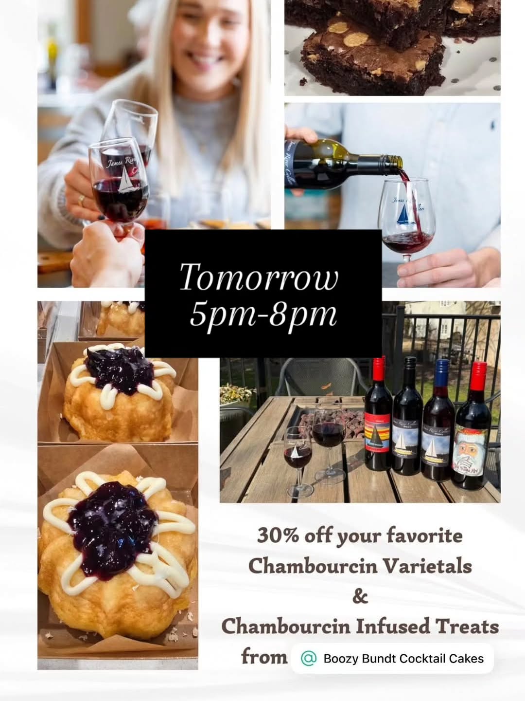 Come hang out with me tomorrow evening, grab some sweets, and celebrate my favorite wine!! Chambourcin