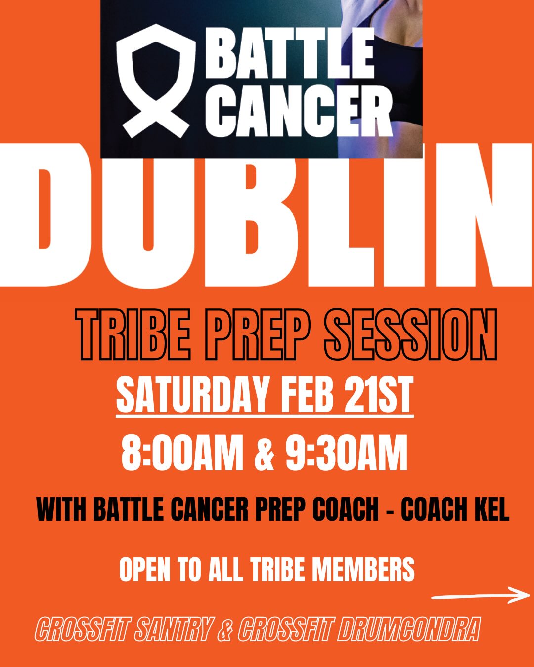 BATTLE CANCER 2026 – TRIBE PREP DAY 🔥
Tomorrow | 8:00AM & 9:30AM
75-Minute Hybrid Challenge Practice
With Coach Kel
2 Athletes Working / 2 Athletes Resting
Open to All Tribe Members
👉 Swipe to see where our fundraising efforts will be going this year.
Our donation link goes LIVE in the morning — exactly 1 month out from comp day (21st March 2026, RDS Dublin).
Every €1 raised = 1 point on the leaderboard.
Let’s make it count ❤️
📍 CrossFit Santry, D09 X63C
📍 CrossFit Drumcondra, D03 RH36
Tag your Battle Cancer teammates below and let’s get ready to represent the Tribe 🔥💪
#BattleCancer #Training #RayneJudge