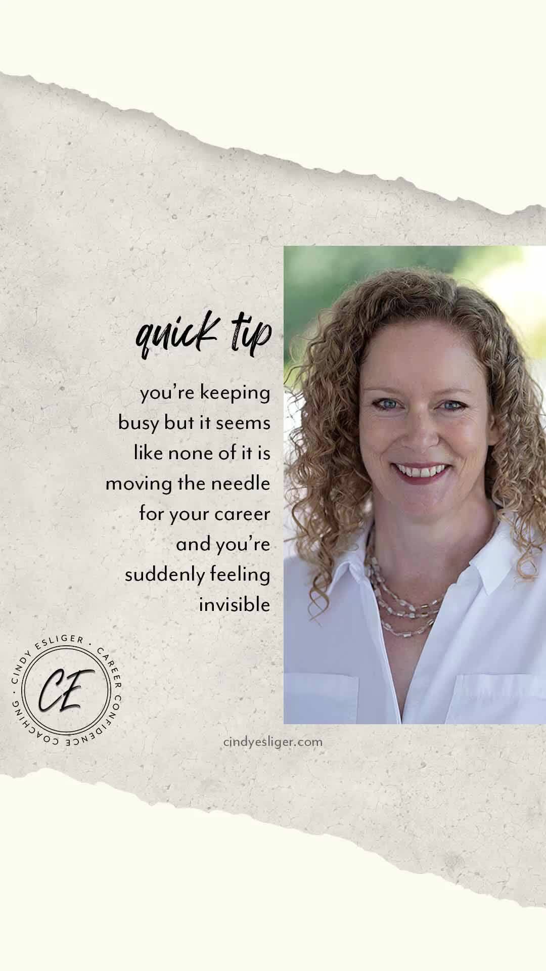 Are you focused on doing the things that matter to you and your career?
Maybe it feels like you're spinning your wheels in what is a well-paying but dead-end job. Are your opinions no longer considered? One day it seems like you're on top of your game, and the next it seems like you can't do anything right.
What would need to happen to make your job something you looked forward to?
To get more insight into what's holding you back from your success, take the quiz at http://cindyesliger.com/quiz
#ProfessionalGrowth #JobSatisfaction #DeadEndJob #CareerFrustrations #StopSabotagingYourSuccess