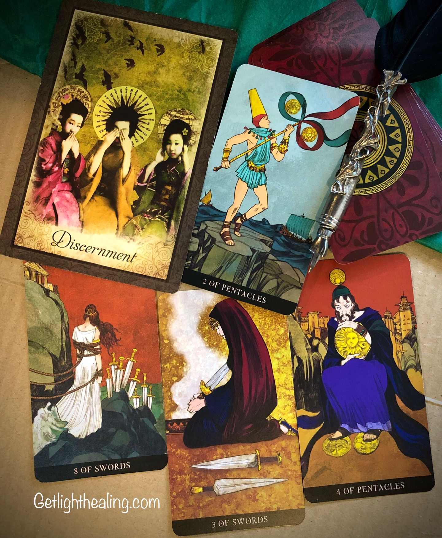 Guidance for the week of February 22, 2026: “Taking Ownership of My Pain”
RELATIONSHIP TO DISCERNMENT
How well can you assess a situation, especially one that is either going nowhere or has gone off track? Crows speak to your natural intelligence and the cleverness it takes to circumvent obstacles to obtain what you need. Can you examine the bare, steely truth before moving forward? There’s an opportunity for powerful growth and expansion, but this forward movement depends on your powers of discernment. Whether it be guilt, sadness or grief, the focus should be on how your pain has been self-limiting, confusing, and restrictive. If looking at the numerology of the cards, we see 8 - 3 = 5: a powerful (8) change (5) to create (3) some stability (4) between yourself and the world (2). This grief or betrayal has left you feeling powerless and a bit trapped. The blame could go either way, but ultimately you’re choosing to stick yourself in self-sabotage. Lonely and isolating, it’s been a mental prison, one you can’t seem to break free from, even though it’s killing you. How are you blocking change (5) to this status quo, and what should be avoided? There’s a tendency to perhaps look to the external—an outside event to distract or pull you out of this funk instead of dealing with the pain that persists. Nothing else should be a priority or a focus right now. Once any fun and games are over, you’re right back to square one, returning to this thing waiting for you to deal with it. The cycle repeats: pain, distraction, pain, distraction. Avoiding the “evil” doesn’t make it go away. In fact, ignoring or turning a blind eye to it starts to limit your choices. But this process has taught you self-discipline and to be more protective of what you feel is valuable. Stability is important, and it’s your choice to make—needing to take ownership and create some boundaries, rules... reclaiming order, defending your mind, and feeling secure once again
Relationships to Discernment
What to Focus on: 8 of Swords/3 of Swords
What to Avoid: 2 of Pentacles
What you Learned: 4 of Pentacles