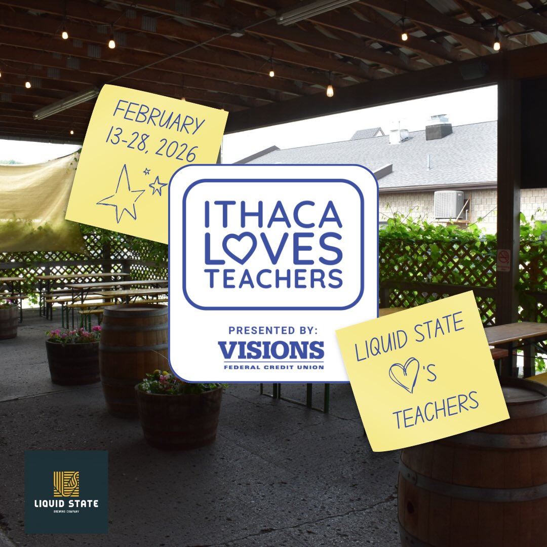 We 💙 Our Teachers!
We’re proud to sponsor Ithaca Loves Teachers as a small way to say thank you to the educators and school staff who give so much to our students and community every day.
Thank you for everything you do! We see you, we appreciate you, and we want to raise a glass for you!🍻
#liquidstatebeer #ithacalovesteachers #thankyouteachers #supportlocal #liquidstatebrewing