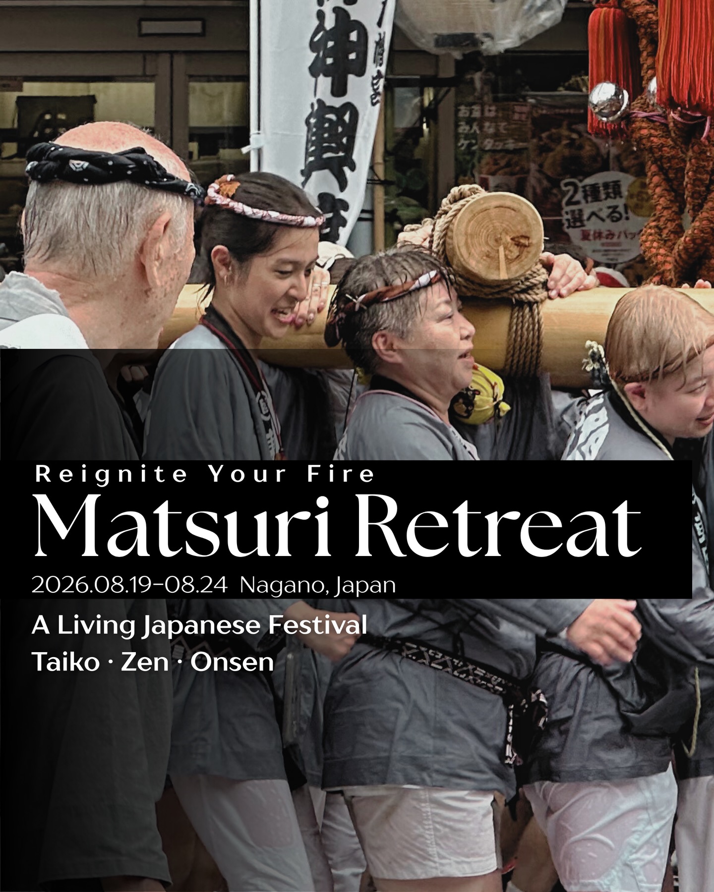 Between mountains and rice fields of Southern Nagano,
we gather in stillness before the fire.
You will practice taiko, sit in Zen, soak in onsen,
and walk through the vast nature of Minami-Shinshu.
On August 22,
you will join the local Matsuri festival with locals
and carry Mikoshi together.
Not as a visitor.
But as part of it.
10 participants only.
Early bird places now open.
Link in bio 👆
www.thezenjo.com
#japanretreat #yogaretreat #zenretreat #matsuri #mikoshi