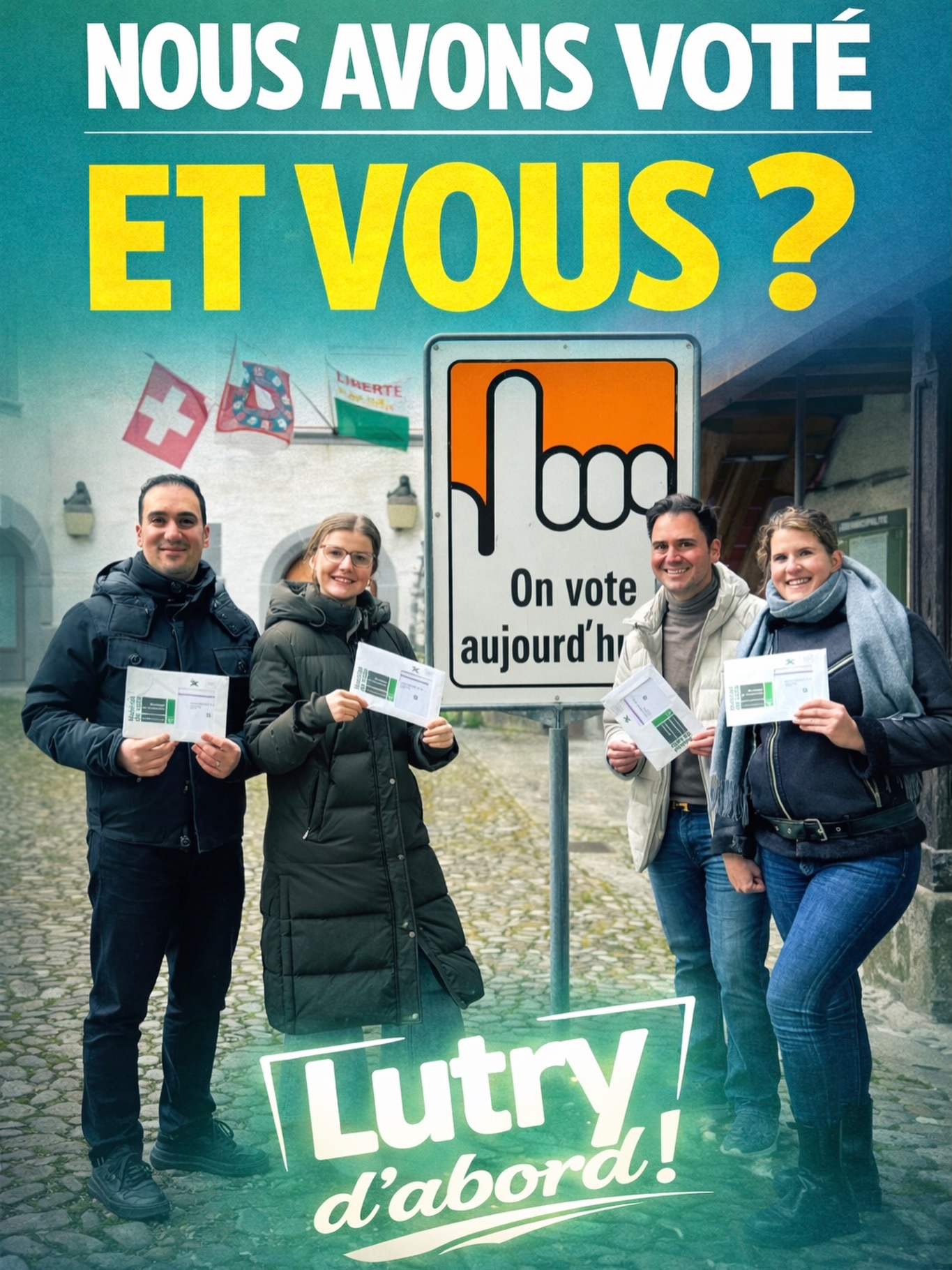 📬 Nous avons voté 🗳️
Et vous?
Le 8 mars 2026, il s’agit de choisir une direction claire pour Lutry.
—> Des finances communales maîtrisées
—> Une gestion rigoureuse des dépenses publiques
—> Une mobilité fluide et pragmatique
—> La préservation de notre qualité de vie et de notre environnement
—> Des décisions proches des habitants
Notre engagement est simple: agir avec responsabilité, défendre les intérêts de Lutry et préparer l’avenir avec cohérence.
👉 Glissez la Liste 4 - UDC Lutry & Indépendants de Droite dans l’urne 🗳️
💚Lutry d’abord ! 💙🇨🇭
#lutry #ec2026 #vaud #udc #lavaux
