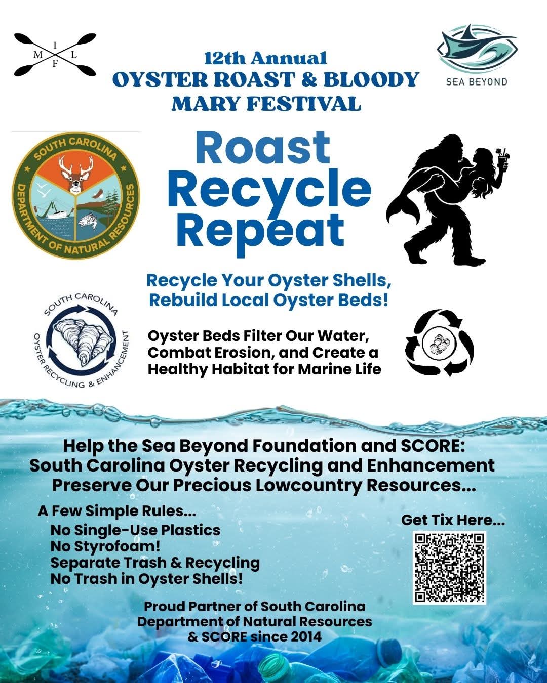 Join US! Sunday, March 1, 2026 for an epic day.
Please remember when recycling oyster shells, keep them trash-free—no napkins, plastic, or food scraps. Clean shells mean healthier reefs and cleaner water for everyone. ♻️✨
Oyster beds are natural water purifiers—filtering out pollutants and excess nutrients—while reducing shoreline erosion and building thriving reef habitats for marine life. 🦪🌊
Help them do their job! Roast, Recycle, Repeat - See you Sunday !!