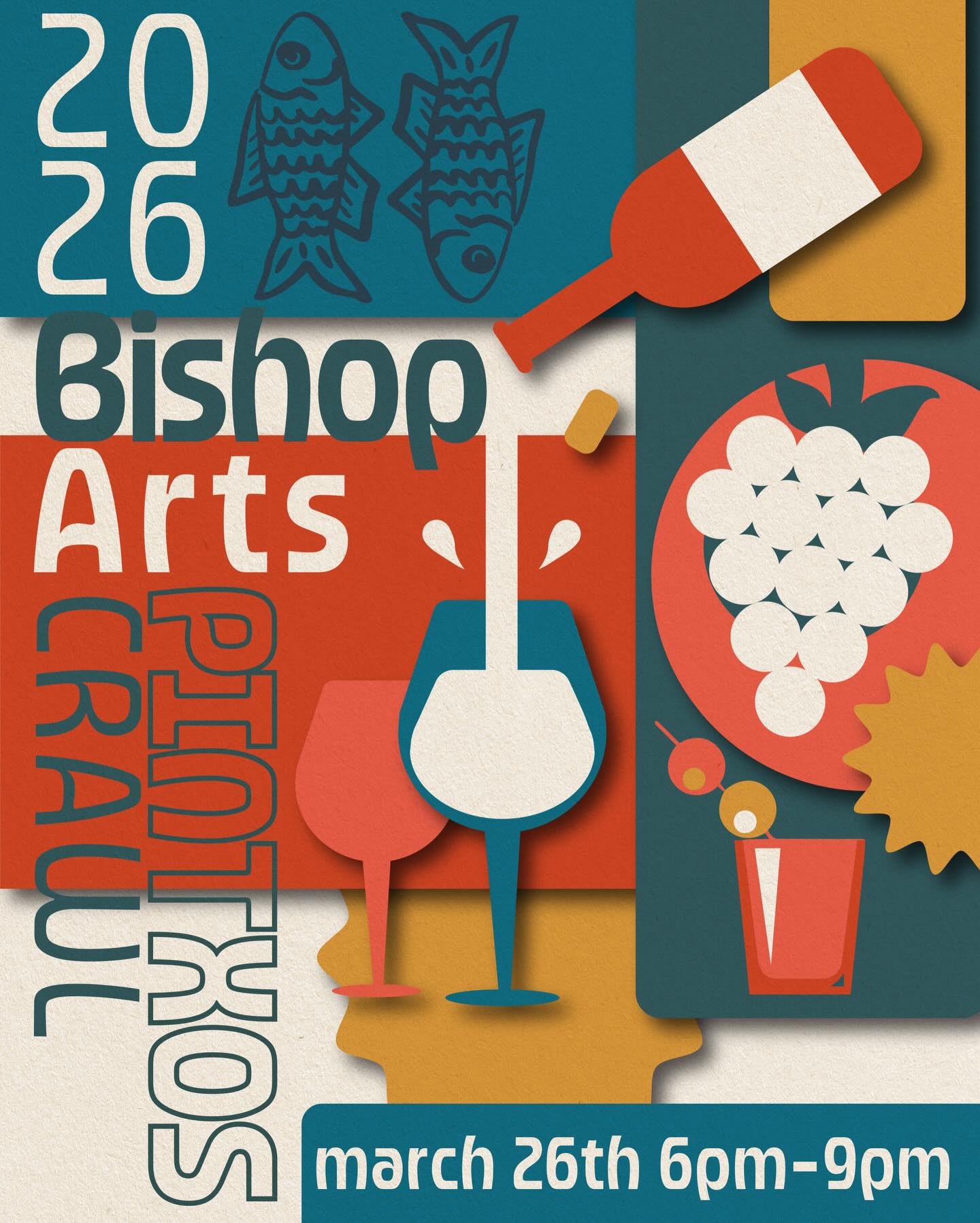 Get ready for the 2026 Bishop Arts Pintxos Crawl on March 26th from 6–9 PM — a neighborhood-wide evening of small bites, drinks, and good company in the heart of Bishop Arts. Pintxos (pronounced peen-chos) are Basque-style bar snacks — small, chef-driven bites. — meant to be enjoyed standing up, drink in hand, as you hop from spot to spot.