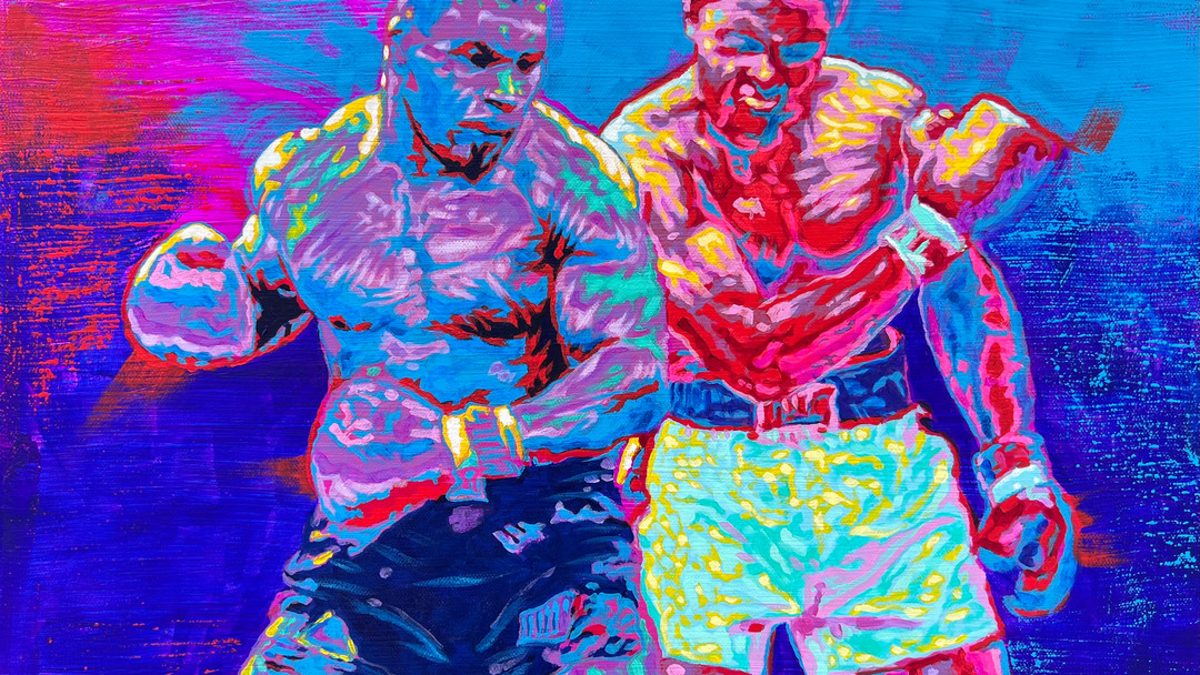 I named this acrylic on canvas painting "Moment of Arrival". Relive the historic moments when legends rose to greatness! This piece captures the iconic victories of Muhammad Ali and Mike Tyson as they stand over their opponent in the seconds they became heavyweight champion, marking their places in boxing history. Witness the power and triumph of two of the greatest boxers of all time. This stunning painting not only celebrates their victories but also inspires resilience and determination. Immerse yourself in the world of boxing with this captivating tribute! Both Muhammad Ali and Mike Tyson defined a generation, and this artwork pays homage to their unforgettable journeys. 🥊 Share your favorite boxing moment in the comments below! Discover more details through our bio link! #ArtCollection #BoxingHistory #ChampionSpirit! #BoxingLegends #Art #Champions #Inspiration #BoxingArt #Motivation