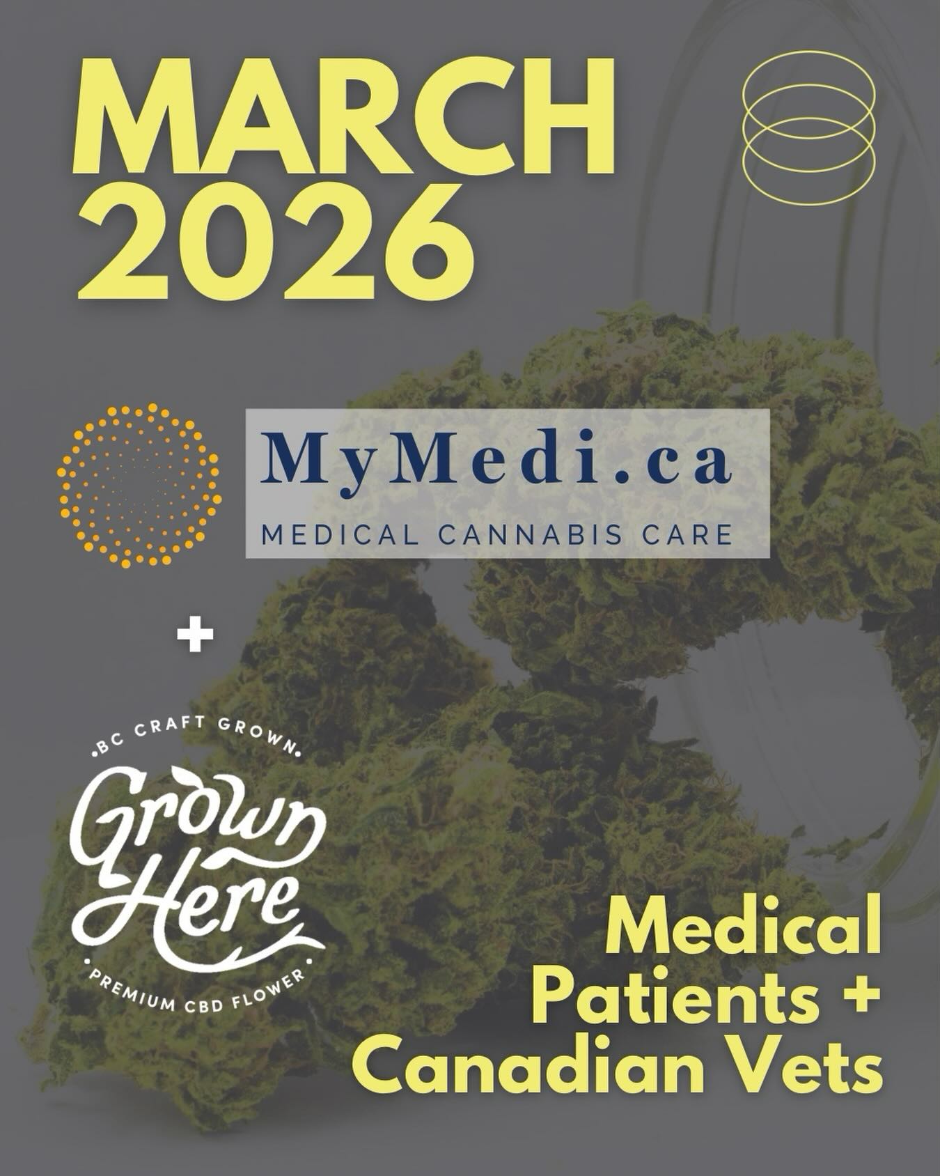 We are so excited to announce our upcoming colllab with MyMedi!! Starting in March 2026 we are live with MyMedi based in Ontario, but servicing patients coast to coast!
Find our Day Dreamin’ CBD Flower 7g and Day Dreamin CBD Prerolls directly on their site launching in March 2026!
Registration is easy. Medical referral is quick, painless and MyMedi makes it simple for patients to work with.
Check them out at MyMedi.ca to get pre registered for medical approval!! Canadian Veterans, medical patients and professionals - find our pure plant medicine, from a source you can trust. Coming to you live on MyMedi.ca soon!!
