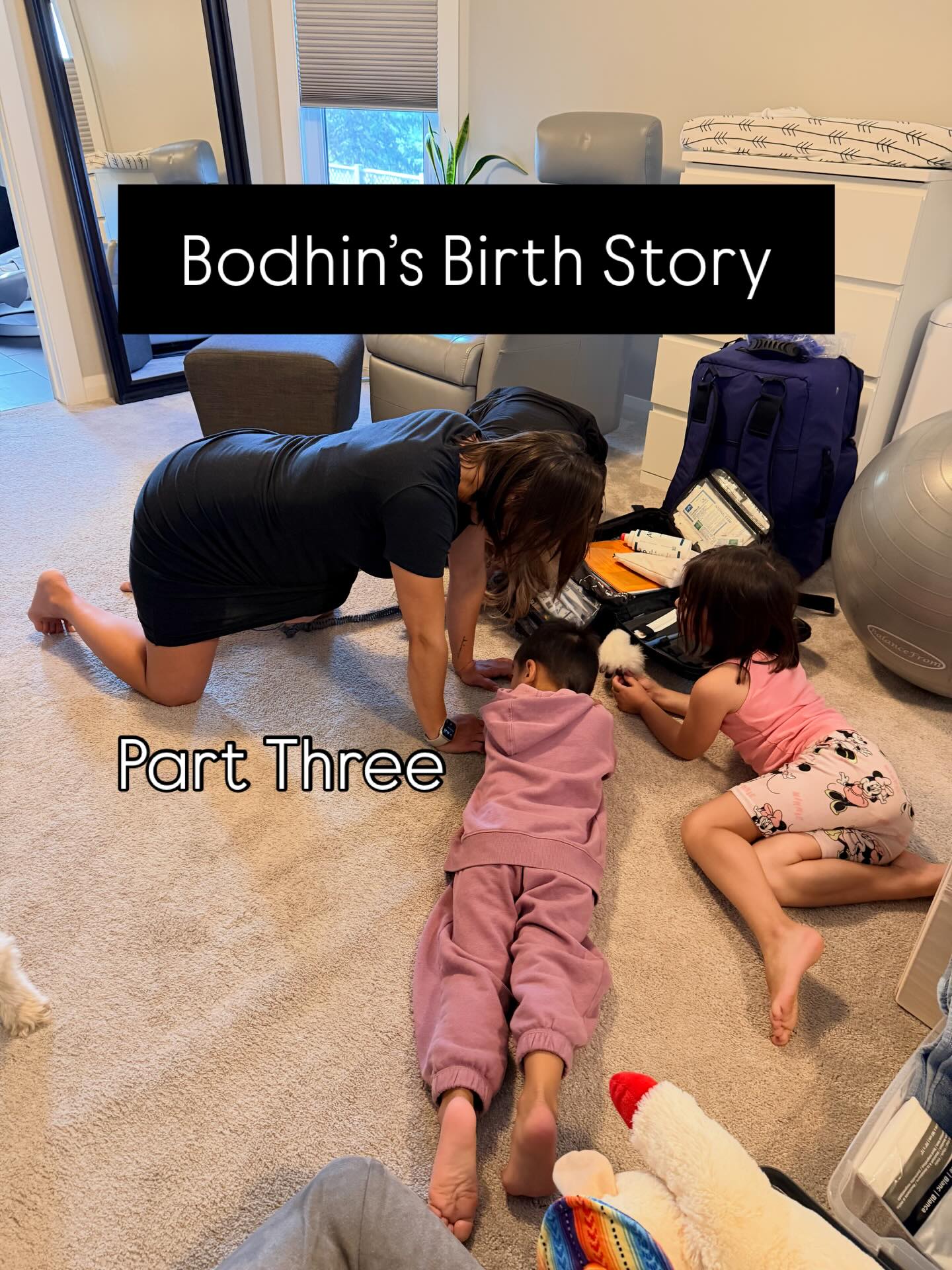 Bodhin’s Birth Story | Part 3
Thankfully Jenny arrived within minutes!
When she came upstairs to listen to B3’s heartbeat, I had a tiny contraction. I remember her asking, “Is this what they’ve been like?”
Haha… I wish.
We moved to the bed for a cervical check. Jenny gently coached my breathing (just like I practice in my yoga classes) while she checked me sweet Avery sat at my head, slowly rubbing from my third eye to my temples. I’ll never forget that.🥹
Afterward Jenny said, “Yup. We’re going to have a baby. You’re well on your way.”
I started to cry. Derek later told me well yea I already knew that haha. I was so grateful she didn’t tell me how many centimeters I was. I didn’t want any weird labour math happening in my head or overanalyzing my progress.
Around 10:30am I got into the shower. Avery came with me and we moved through a few contractions together. I cried. I OM’ed. I hummed. I felt open.
Derek brought in my music and a stool. I did side lunges, sat on the bench, swayed. At one point Avery left, and Derek would pop in while Jenny finished setting up the room — but every time the door opened I felt cold… and every time he left I felt lonely.
So I asked him to draw the bath.
Midwife: @abeille_airdrie @bump_birthandbeyond
#homebirth #laboranddelivery #thirdtrimester #birthstory #laborprep