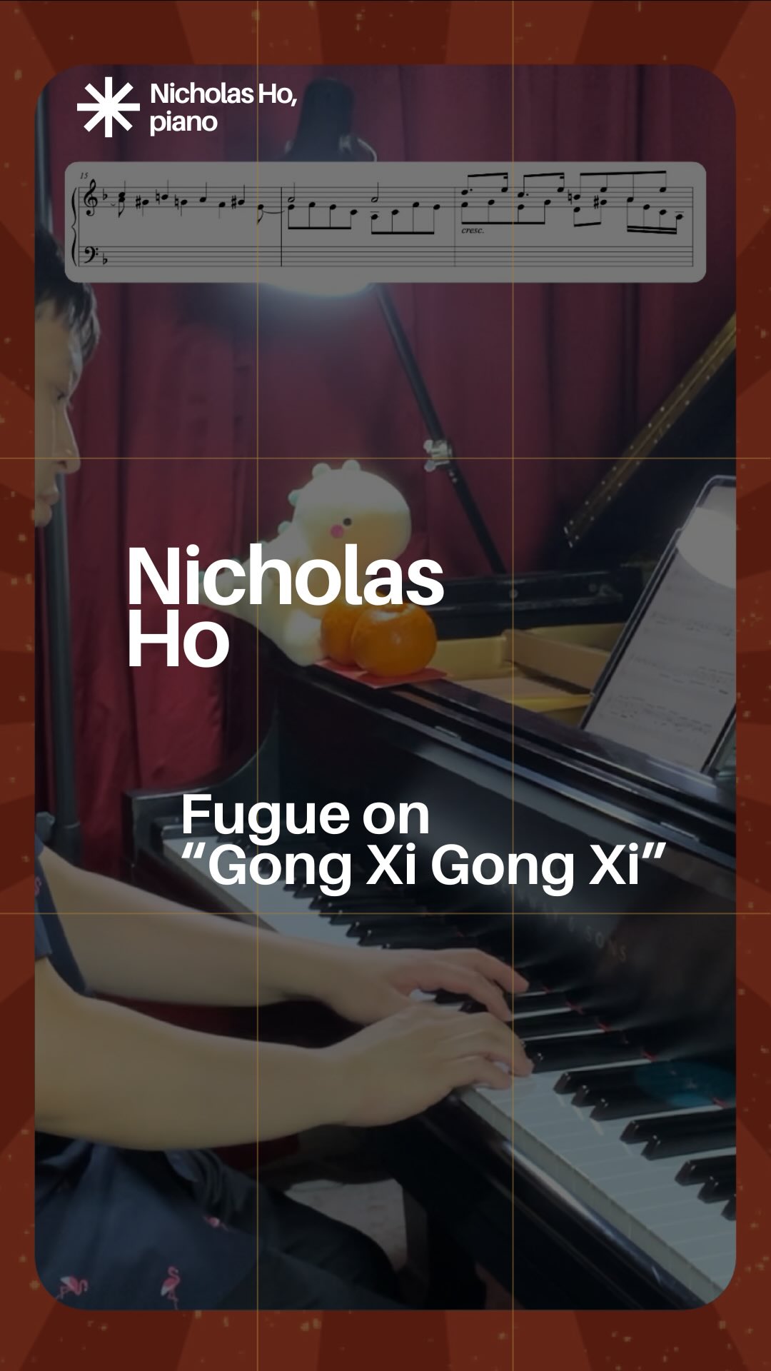 Reposting this from a couple years back — a fugue based on Gong Xi Gong Xi 🎊
Taking a festive melody we all know and putting it through some good old contrapuntal treatment never gets old. Who says Bach can’t visit Chinese New Year? 😄
I’ll write a brand new fugue next year — holding myself accountable now.
Happy Chinese New Year, everyone! 🧧
______
#pianistsofinstagram #cny #gongxi #fugue #bach