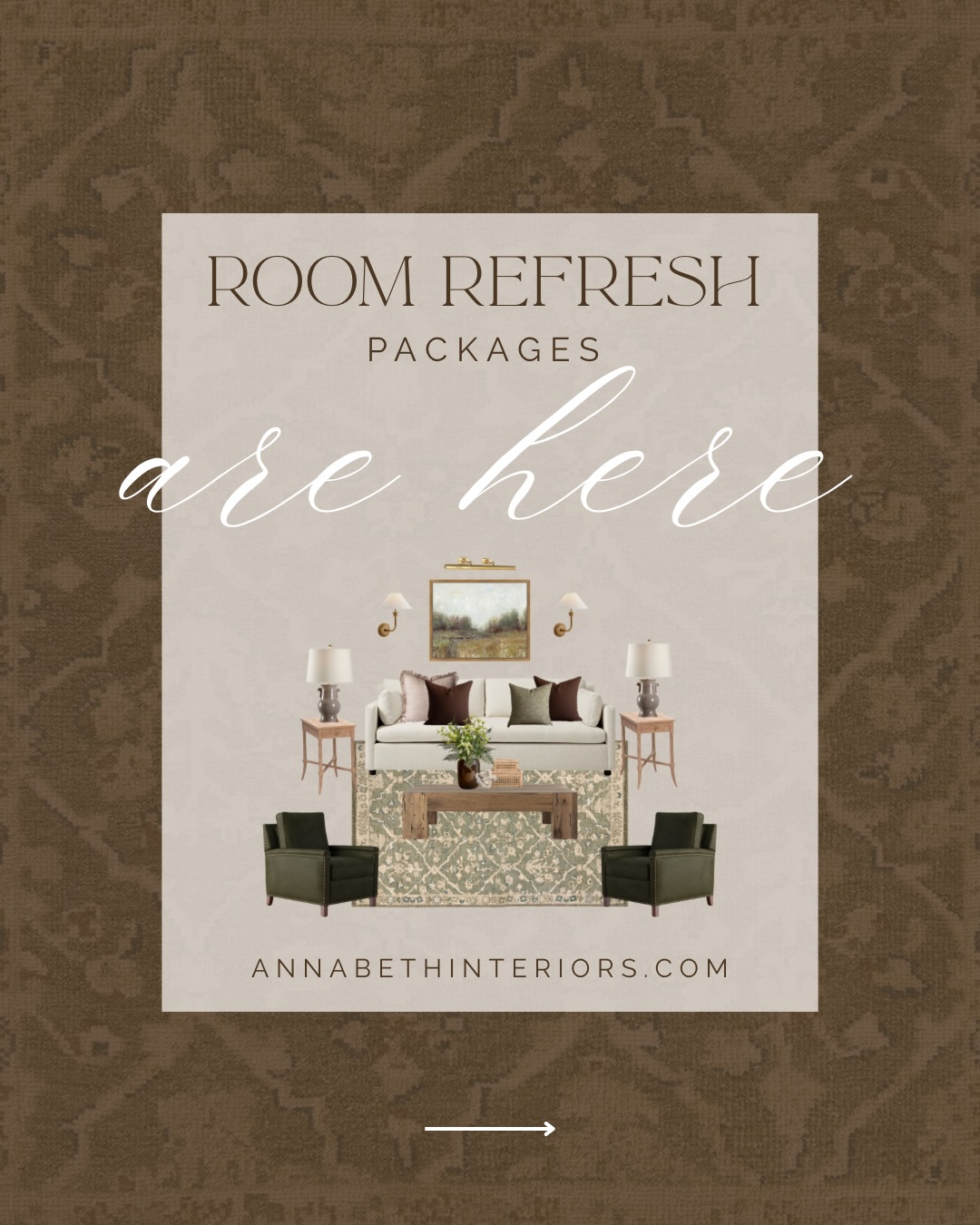 They’re here!! Custom Room Refresh Packages 🤎
This is interior design made simple, personal, and accessible… no matter where you live.
Each room is thoughtfully designed just for you, with curated pieces, a clear plan, and clickable shopping links so you can bring everything together with confidence. No guesswork. No overwhelm. Just a designer’s eye guiding every decision.
Fully virtual means it’s more flexible and far more affordable than traditional design, while still giving you a custom result that feels elevated, intentional, and entirely your own.
A designer’s touch, made accessible. Available anywhere.
#virtualinteriordesigner #affordableinteriordesign #budgetinterior #custominteriordesign #interiordesigner
virtual interior design, affordable interior design, custom room design, online interior designer, virtual room refresh, affordable designer services, personalized home design, designer on a budget, custom living room design, virtual decorating services, accessible interior design, professional design online, curated home selections, designer shopping list, online home styling, virtual home makeover, affordable decorating help, custom design package, interior design services online, modern traditional interior design