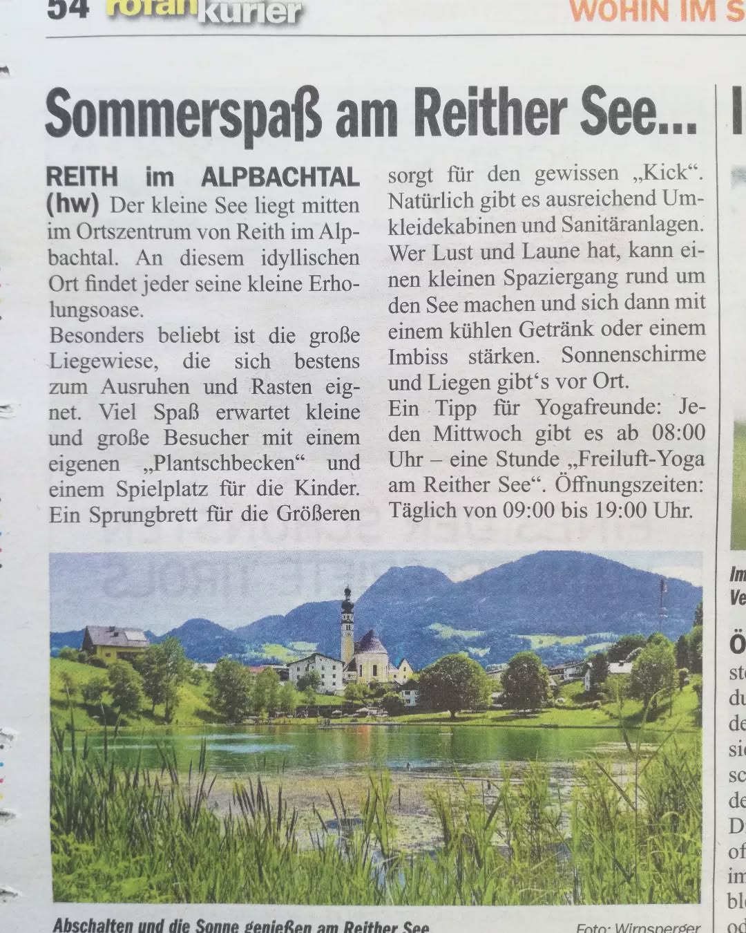 FREILUFT-YOGA im Rofan Kurier
Jede Yogaeinheit in der Natur ist wie ein kleiner Wellness-Urlaub für uns und unseren Körper: Glückshormone und Gelassenheit pur!
↠ jeden Mittwoch, von 08:00 - 09:30 Uhr ↞
Herzlichen Dank an den #rofankurier, hier geht's zum Artikel: Sommerspaß am Reither See... | Reise-Tipp | Tipps & Service (rofankurier.at)
.
.
#yogawellbeing #inbalance #reithersee #freiluftyoga #geniessedenmoment #wellnessfürdieseele #yoga #morningyoga