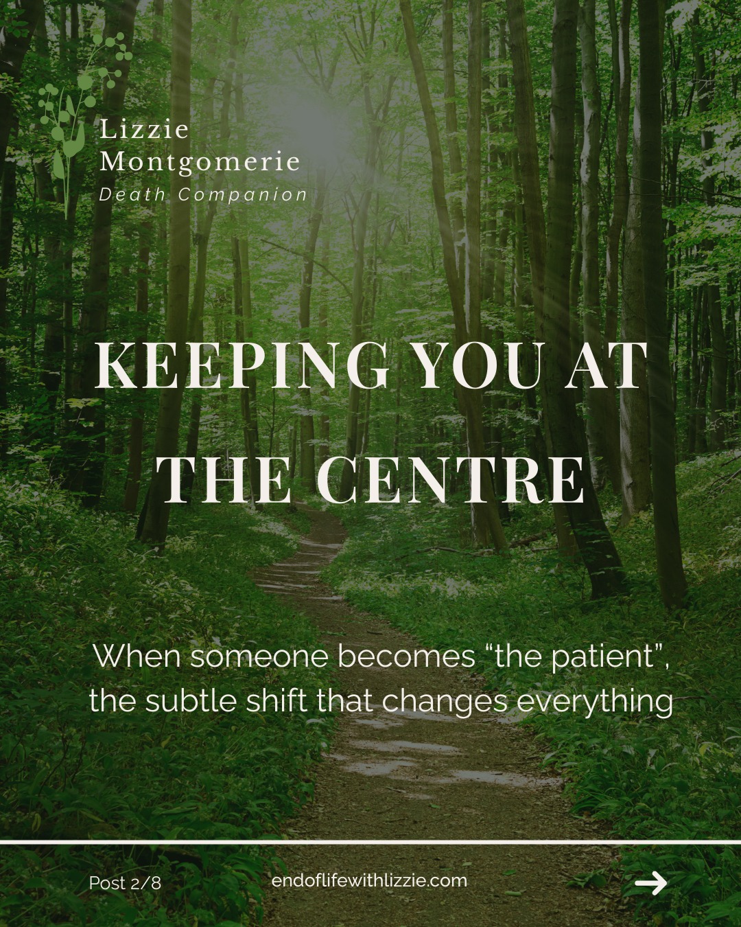 Sometimes no one intends for it to happen.
Care teams grow.
Appointments multiply.
Important decisions need to be made quickly.
And somewhere in the middle of all that necessary doing…
a person can slowly start to become “the patient.”
This post is an invitation to notice that subtle shift.
Because even in the busiest moments,
even when everyone cares deeply,
the human at the heart of it all still needs to be seen, heard, and kept in the centre.
If you are walking alongside someone right now, you are not alone in it.
And small, steady acts of presence really do matter more than we think.
Reach out for support and resources, my messages are always open.
#KeepingYouAtTheCentre
#EndOfLifeDoula
#CompassionateCare
#DeathLiteracy
#HoldingSpace