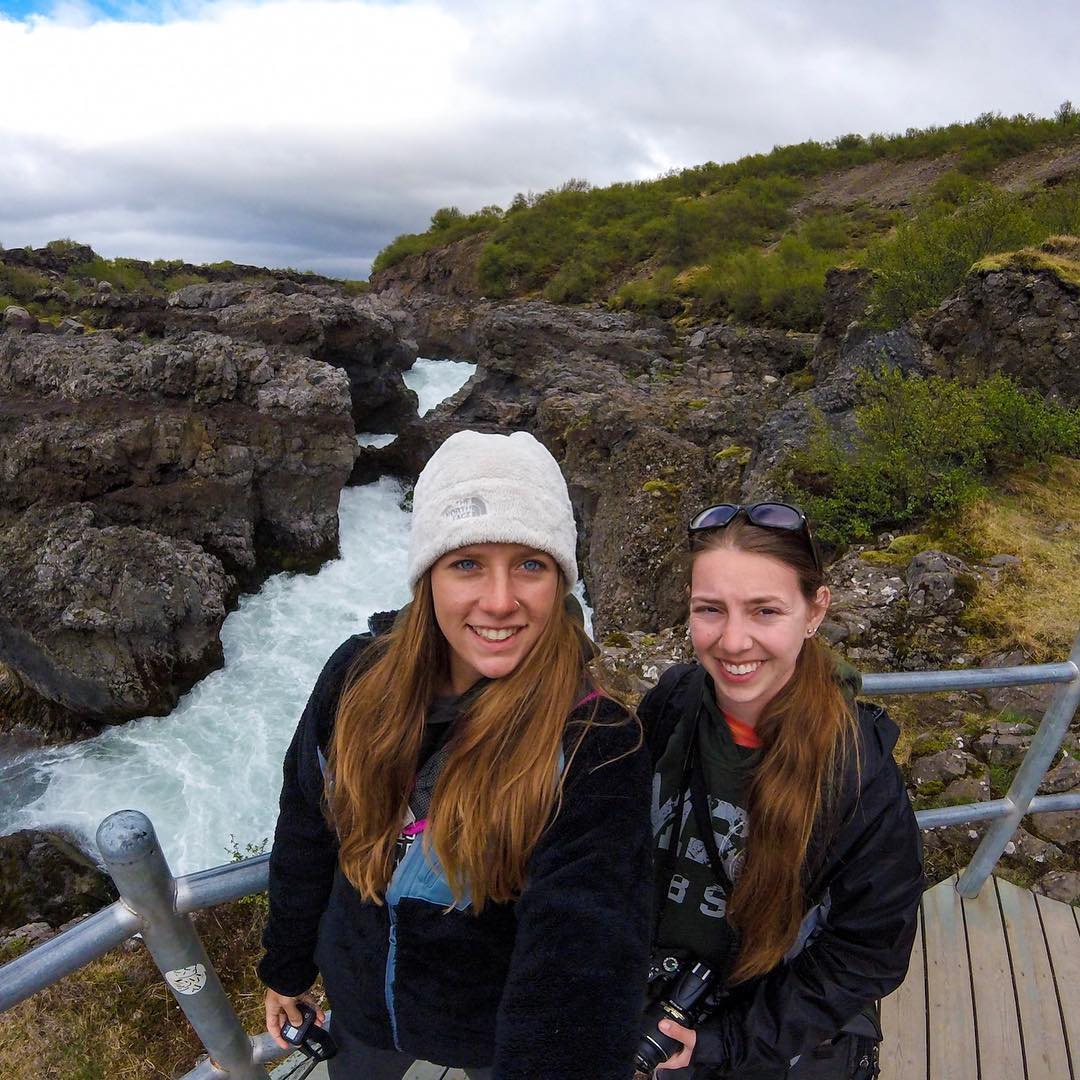 Jumping back to Iceland again with a picture of the two of us in front of Barnafoss, which means Children’s Fall in Icelandic. The local legend is that years ago a couple children fell into the river and drowned while crossing the river over a rock arch. After finding out, their mother supposedly destroyed the arch so that no other children could fall from it. What cool local legends have you come across in your travels? .
.
We’ll be starting a blog series on the Euro trip we took a few years ago next week (after I finally take my board exam!)! Follow the link in the bio ⬆️ to read!