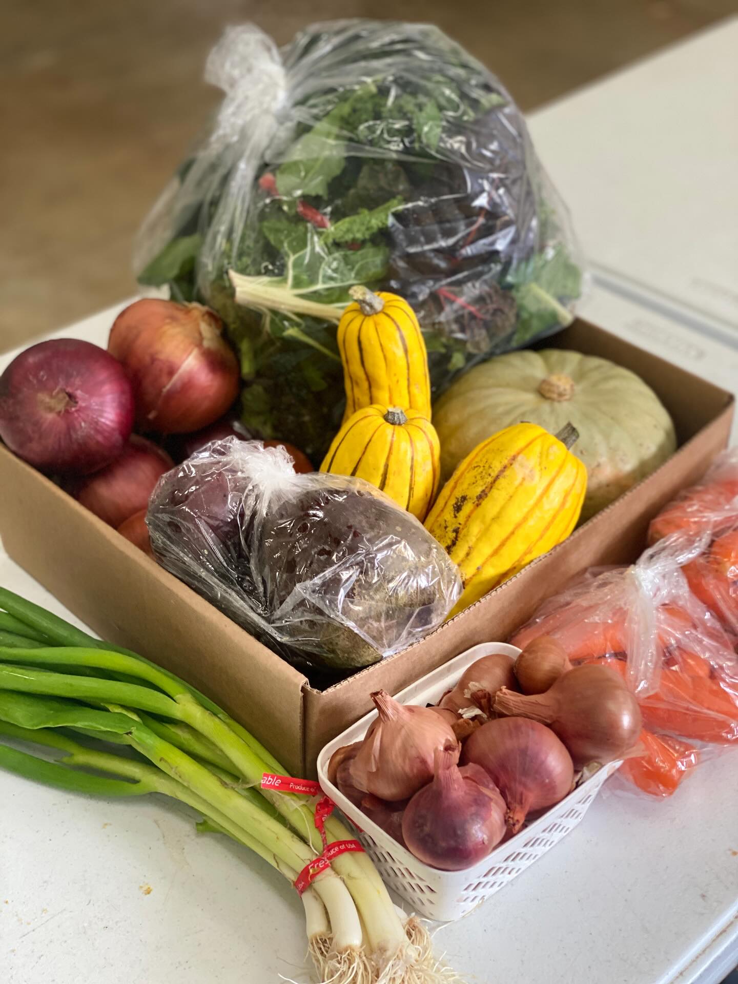 WINTER VEGGIE BOXES FOR SALE $50
beautiful winter veggie boxes, a great deal for $50, farm pickup this weekend
2 bags of carrots
1 bag of beets
7 assorted onions
1 basket of shallots
1.5 lbs bag of power greens mix (baby kales, baby chard, baby collards)
Choose: 1 bunch of green onions or 2 leeks
Choose: 1 autumn frost or 1 kabocha
Choose: 3 delicata or 3 acorn squash
Add on a dozen of our eggs (limited supply) or any ferment for $10
TYPES OF FERMENTS
Taco bar mix
Lemon dill kraut
Curtido kraut
Beet ginger kraut
Curry kraut with raisins
Traditional kimchi
Giardiniera
Curry cauliflower
Pickup available on our farm:
FRIDAY Feb. 27th 9am-3pm
SATURDAY Feb. 28, 9am-4pm
SUNDAY March 1, 9am-2pm
Message me if you want a box. Please specify your choices of squashes, leeks or green onions and any add-ons you would like. Cash/Venmo only. While supplies last.