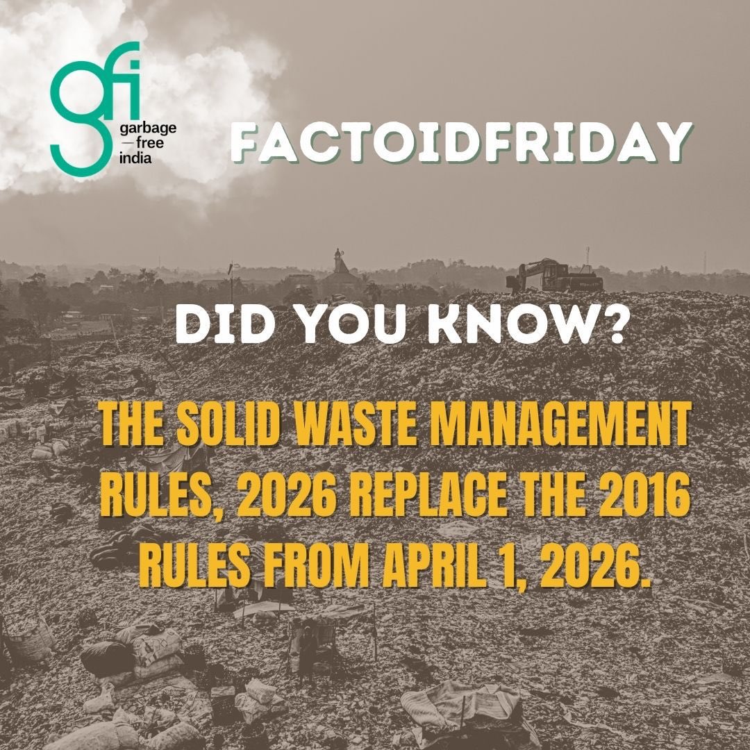 India’s updated waste management framework strengthens segregation, composting, and accountability.
Understanding the new rules helps build cleaner and more sustainable communities.
#FactoidFriday #SWMRules2026 #WasteSegregation #Composting #Sustainability WasteManagement