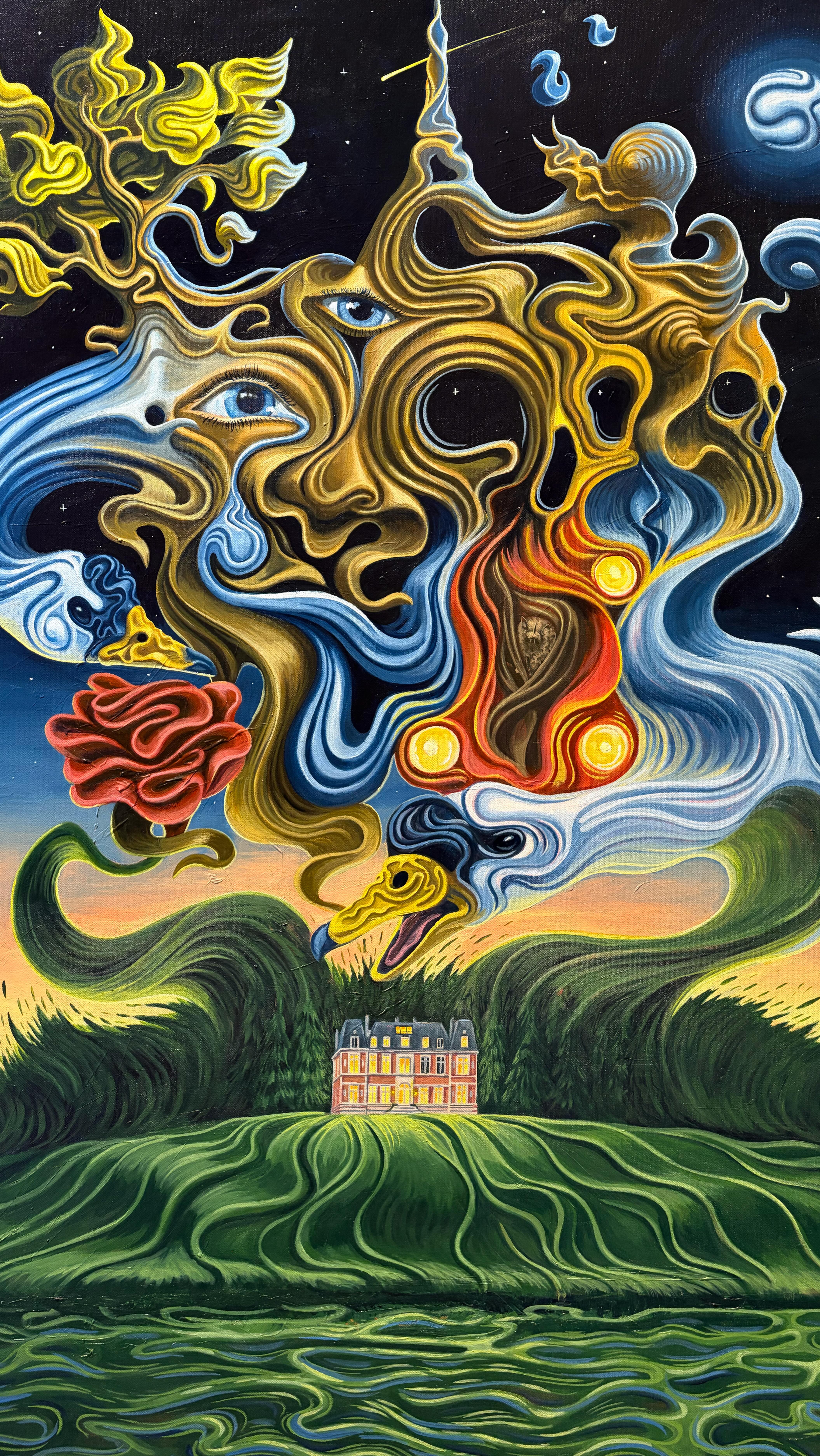 Thank you to everyone who came out to the opening of Tales of Orquevaux Art Exhibition I hosted with @jeanparkerart I just wanted to share a few shots of a couple paintings I did. Another shout out to @artshabitatyeg for the space. @yegarts and @afa.1991 for helping make the art residency possible through some grant funding! #yegart #yegarts #edmontonart #france #artresidency