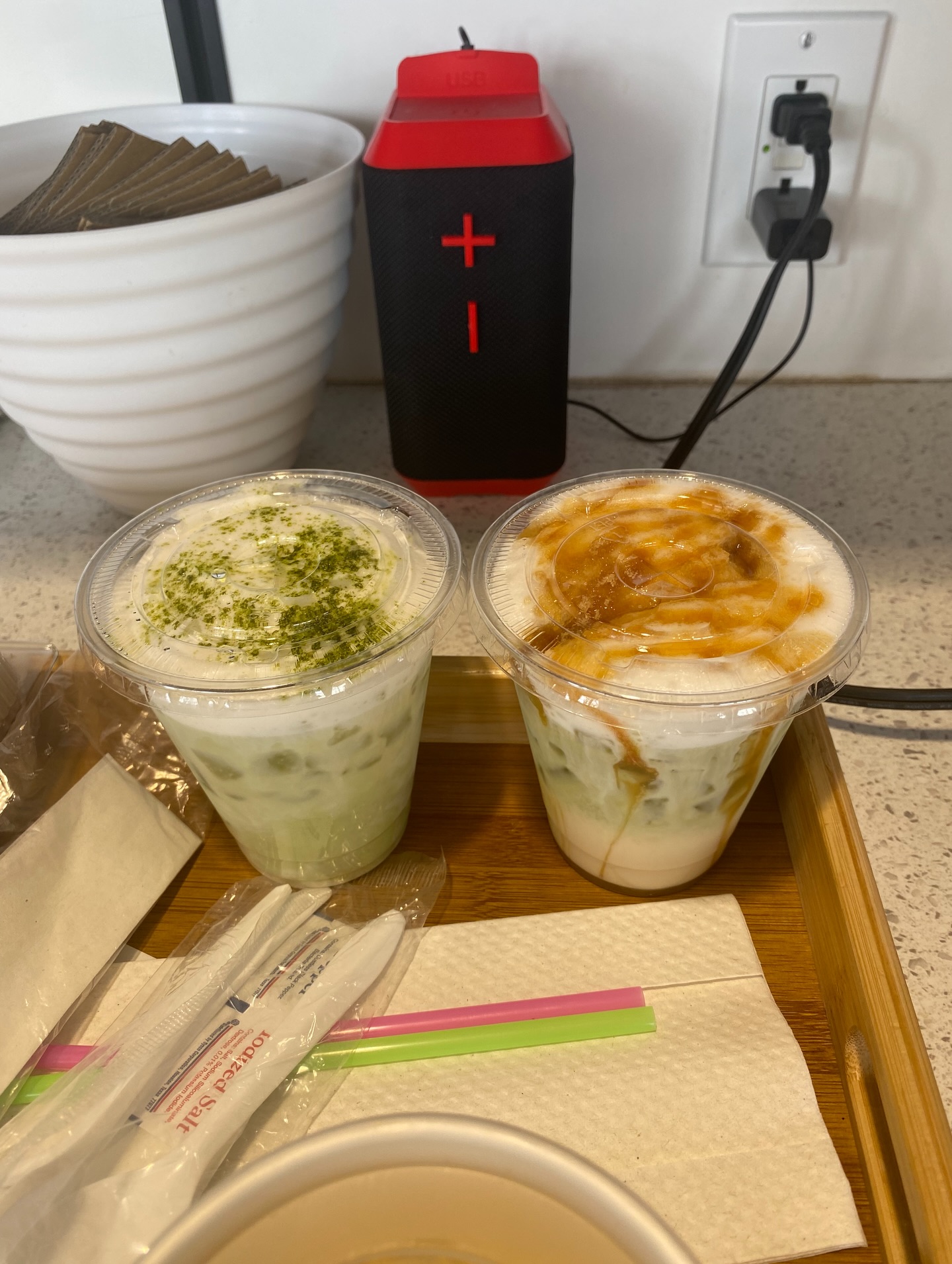 Today has been a Match Day! Banana, Brown Sugar and Regular Matcha!! Matcha 🍵 made with love!!!
