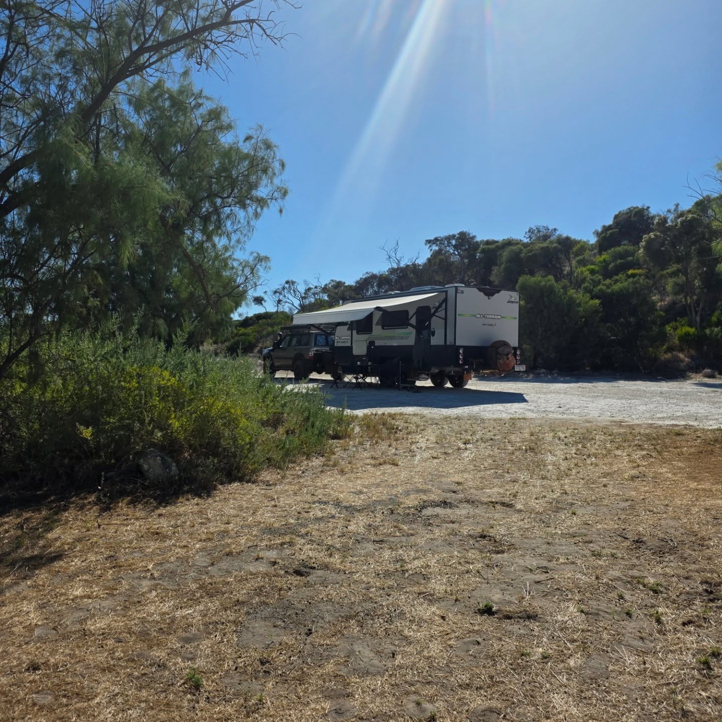 Woke up to the most amazing view tlyesterday. We love having a caravan that us to seasy to set up.
