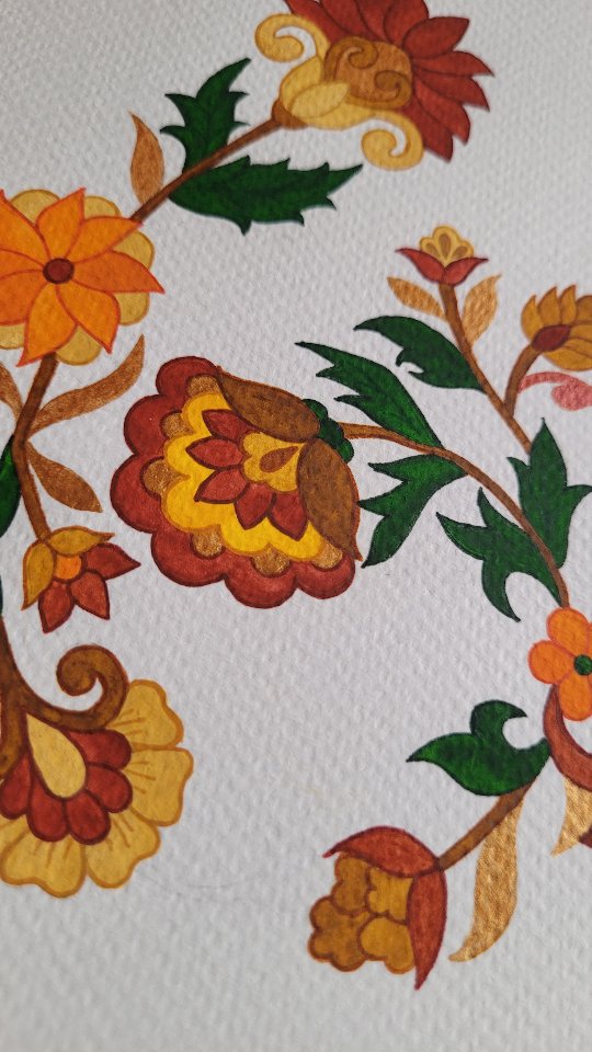 Moments of creativity 🧡🌼
#workinprogress #textiledesign #indianfloral #traditionalfloral #painting