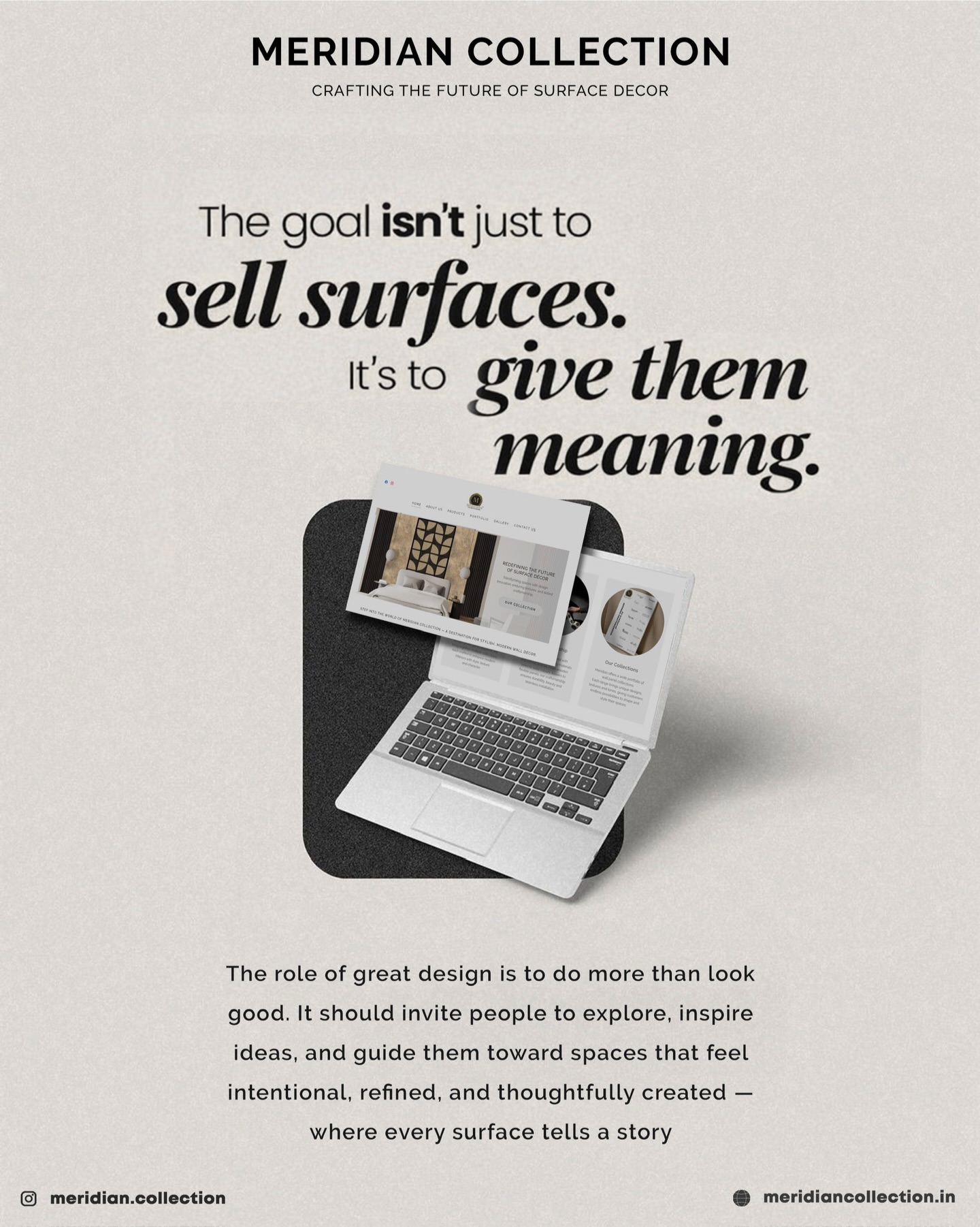 Design is more than what you see — it’s what you feel.✨
At Meridian Collection, we craft wall surfaces that bring depth, texture, and character into modern spaces. From bold statements to subtle elegance, every panel is designed to transform the way interiors are experienced.🌟
#MeridianCollection #WallSurfaces #InteriorDesign #LuxuryInteriors #ModernSpaces