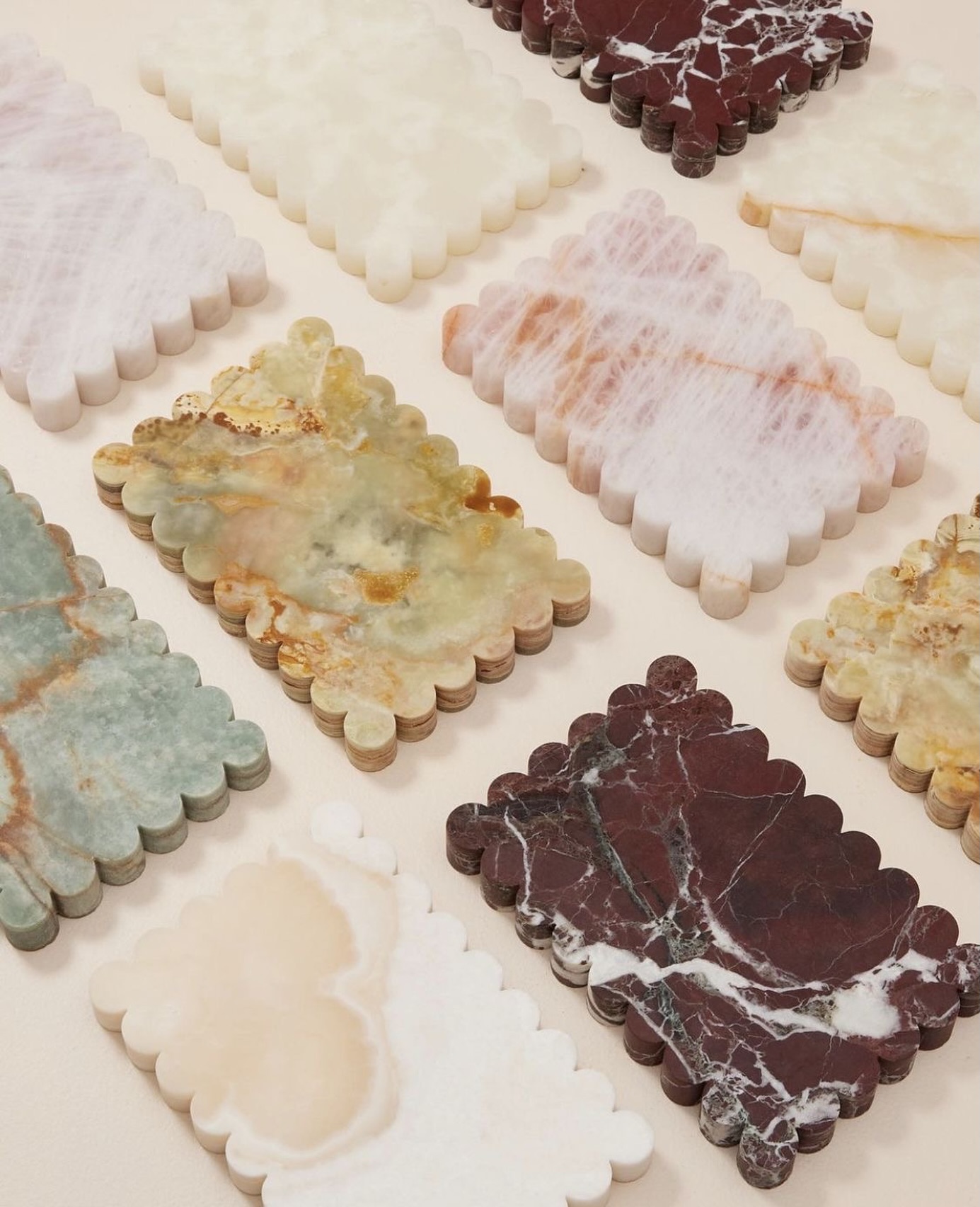 Organic shaped marble coasters made from exotic stone. We are working hard to develop our range of objet and will be launching soon. Watch this space